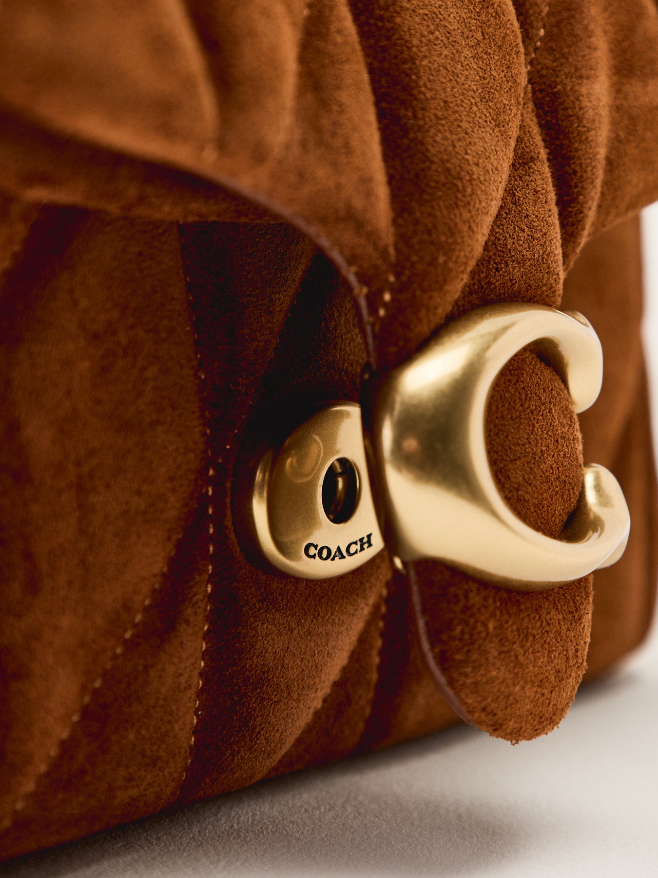 Quilted Suede Tabby 20 Shoulder Bag Warm Brown