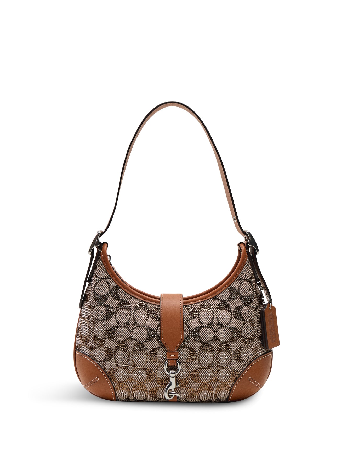 Coach Originals Crystal Signature Jacquard Hamptons Hobo Bag Burnished Amber