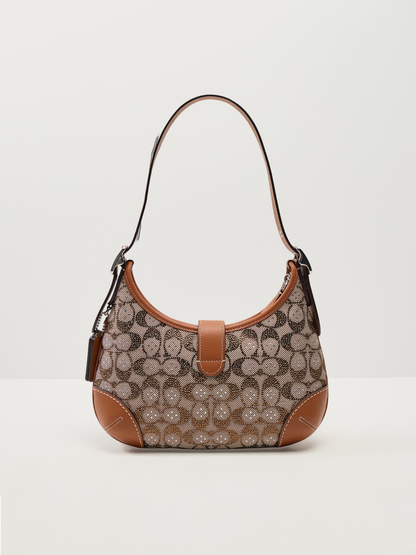 Coach Originals Crystal Signature Jacquard Hamptons Hobo Bag Burnished Amber
