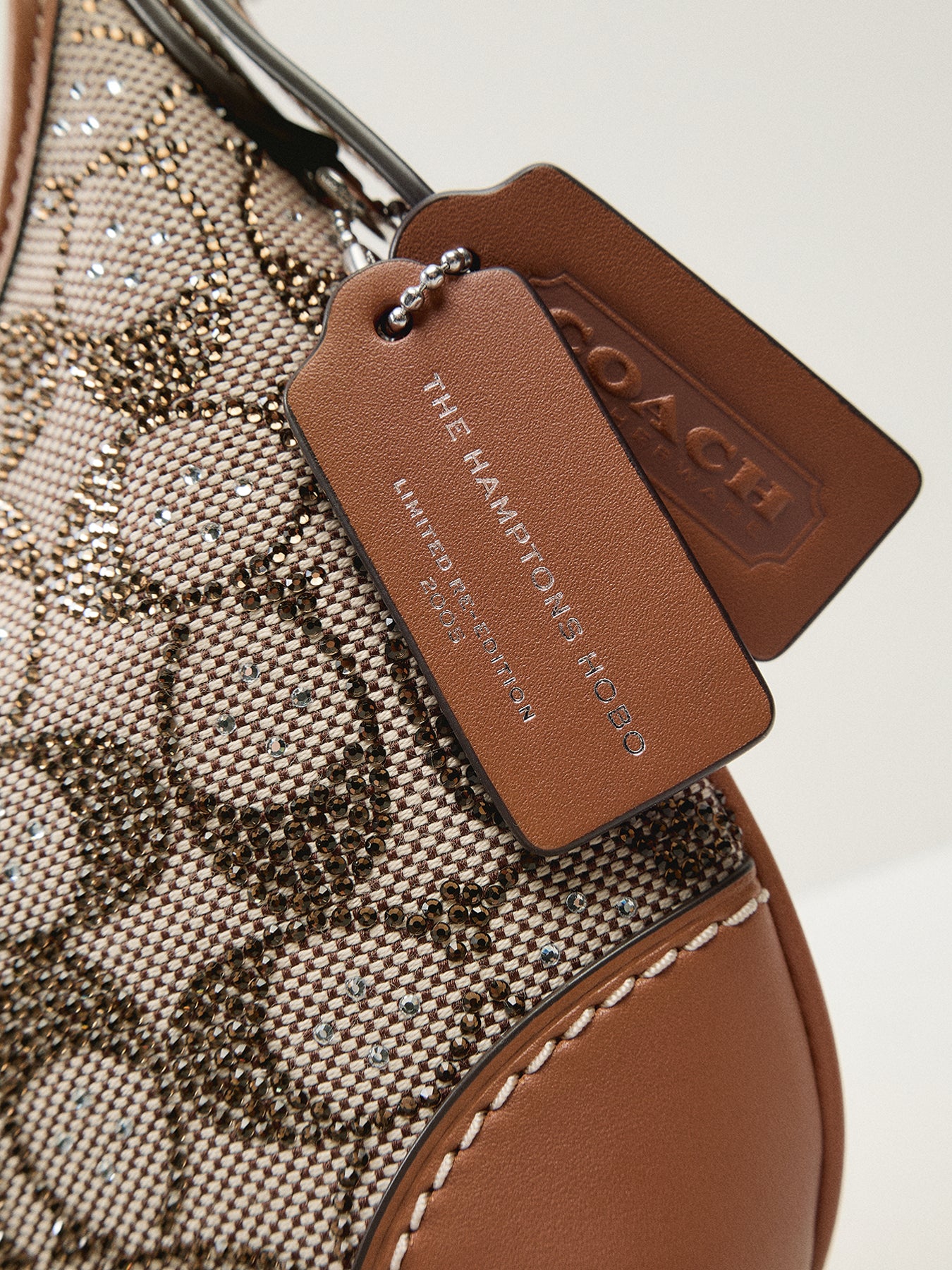 Coach Originals Crystal Signature Jacquard Hamptons Hobo Bag Burnished Amber