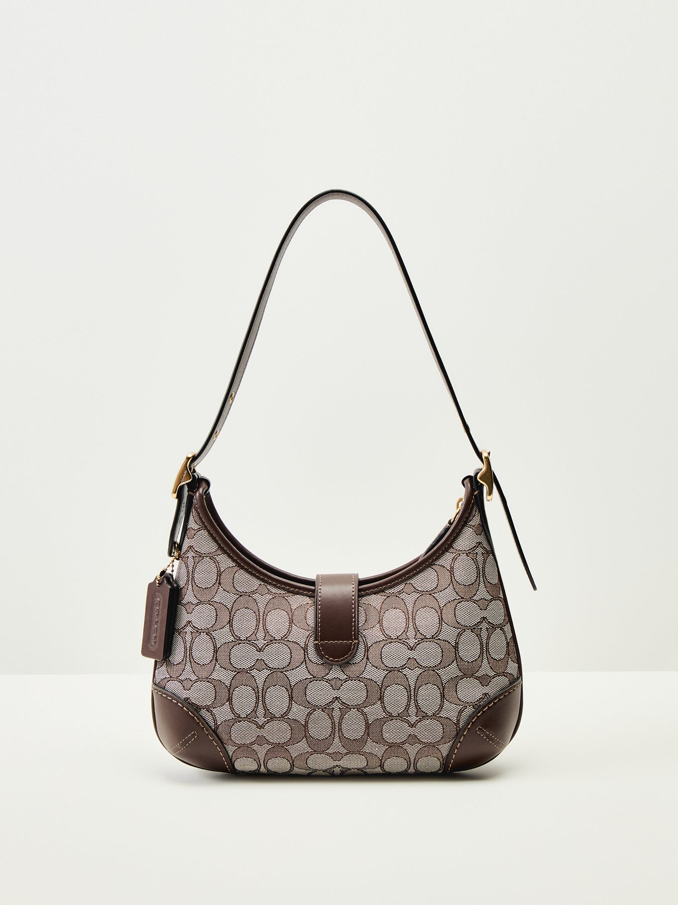 Coach Originals Signature Jacquard Hamptons Hobo Bag Oak Maple