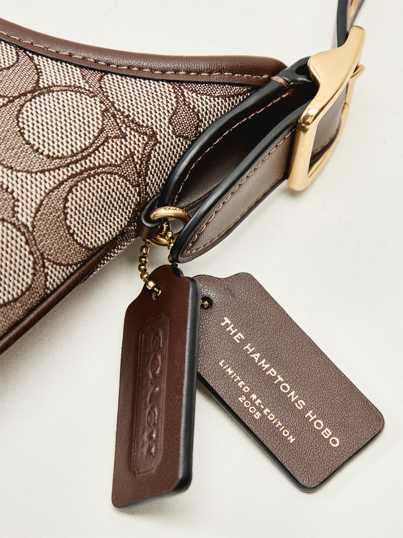 Coach Originals Signature Jacquard Hamptons Hobo Bag Oak Maple