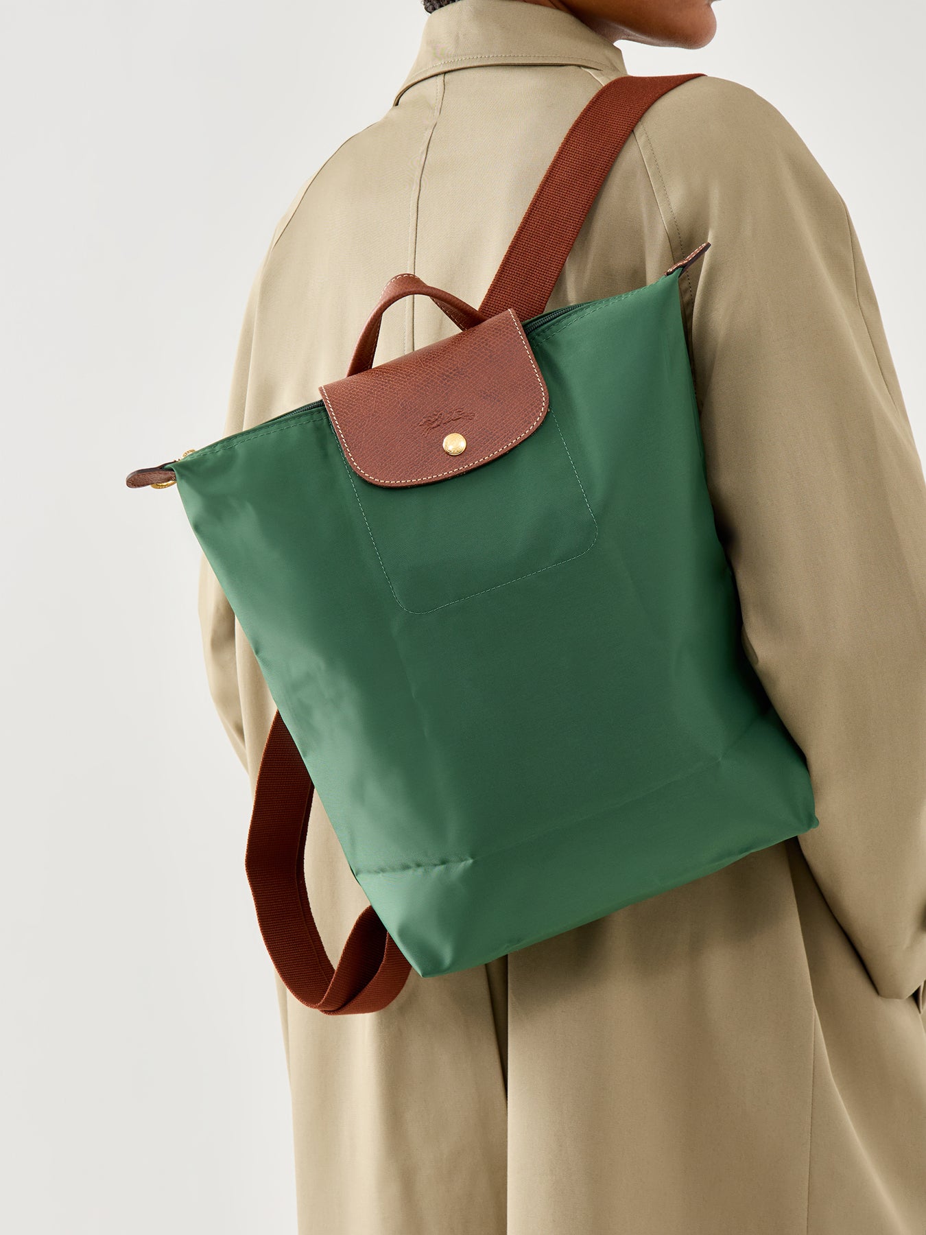 Le Pliage Original Medium Backpack British Green