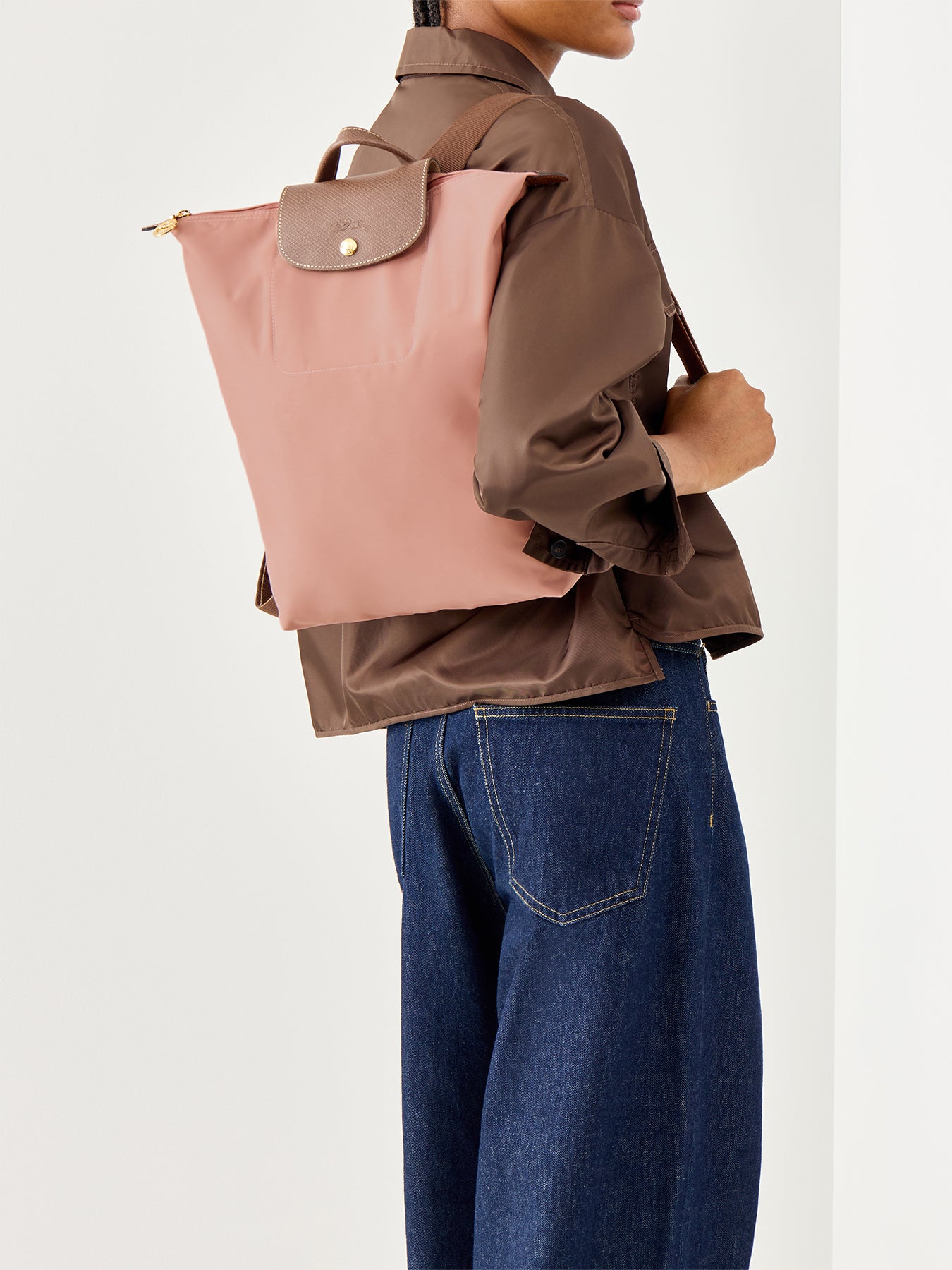 Le Pliage Original Medium Backpack Pink Tea Recycle