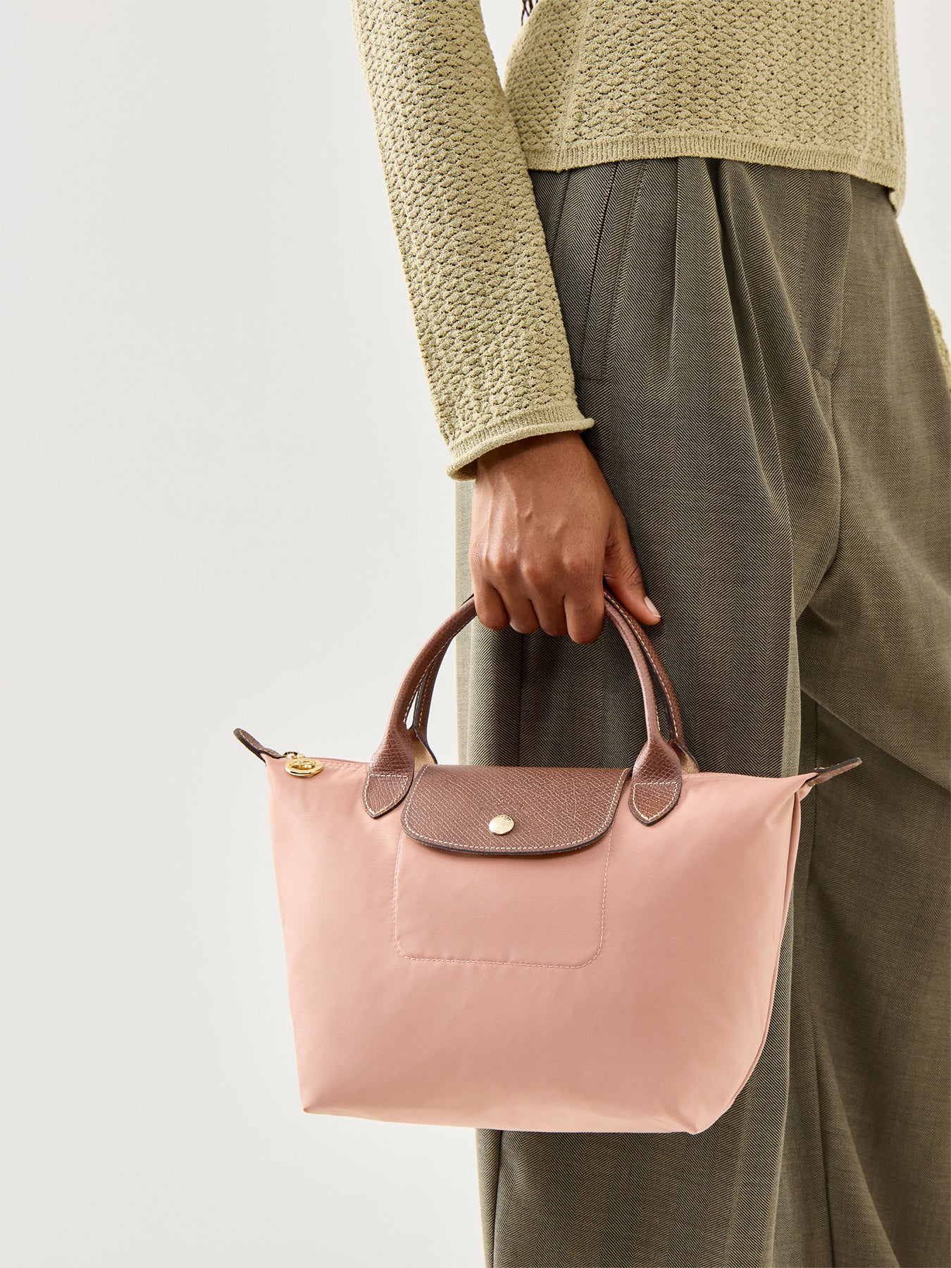 Le Pliage Original Small Handbag Pink Tea Recycled Canvas