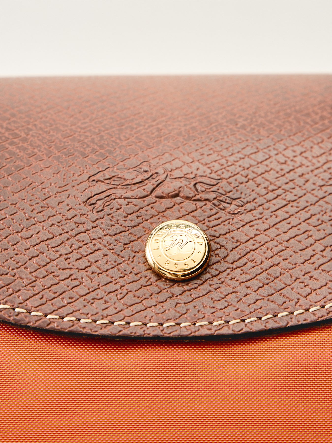 Le Pliage Original Medium Handbag Brick Recycled Canvas