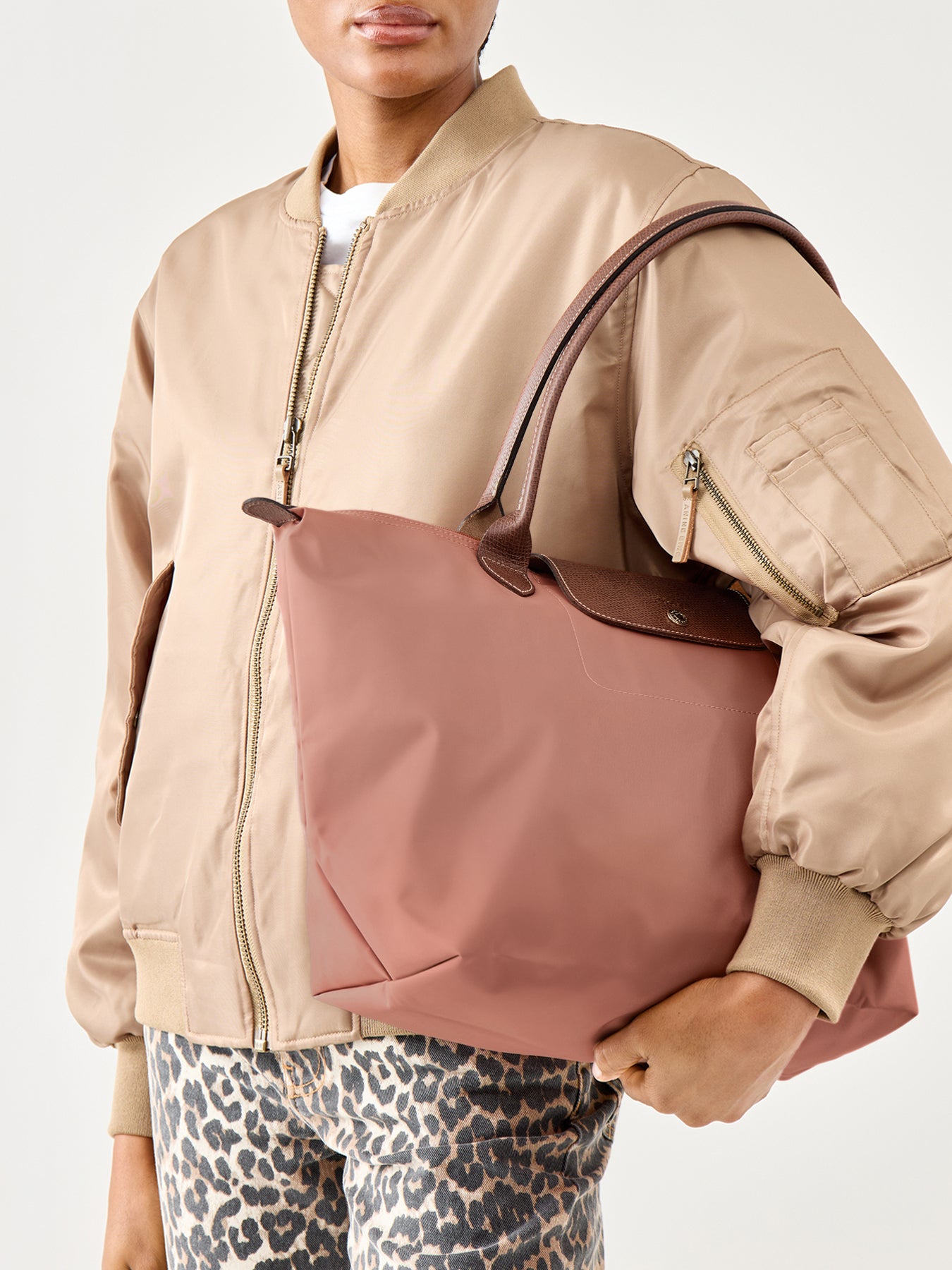 Le Pliage Original Large Tote Bag Pink Tea Recycled Canvas