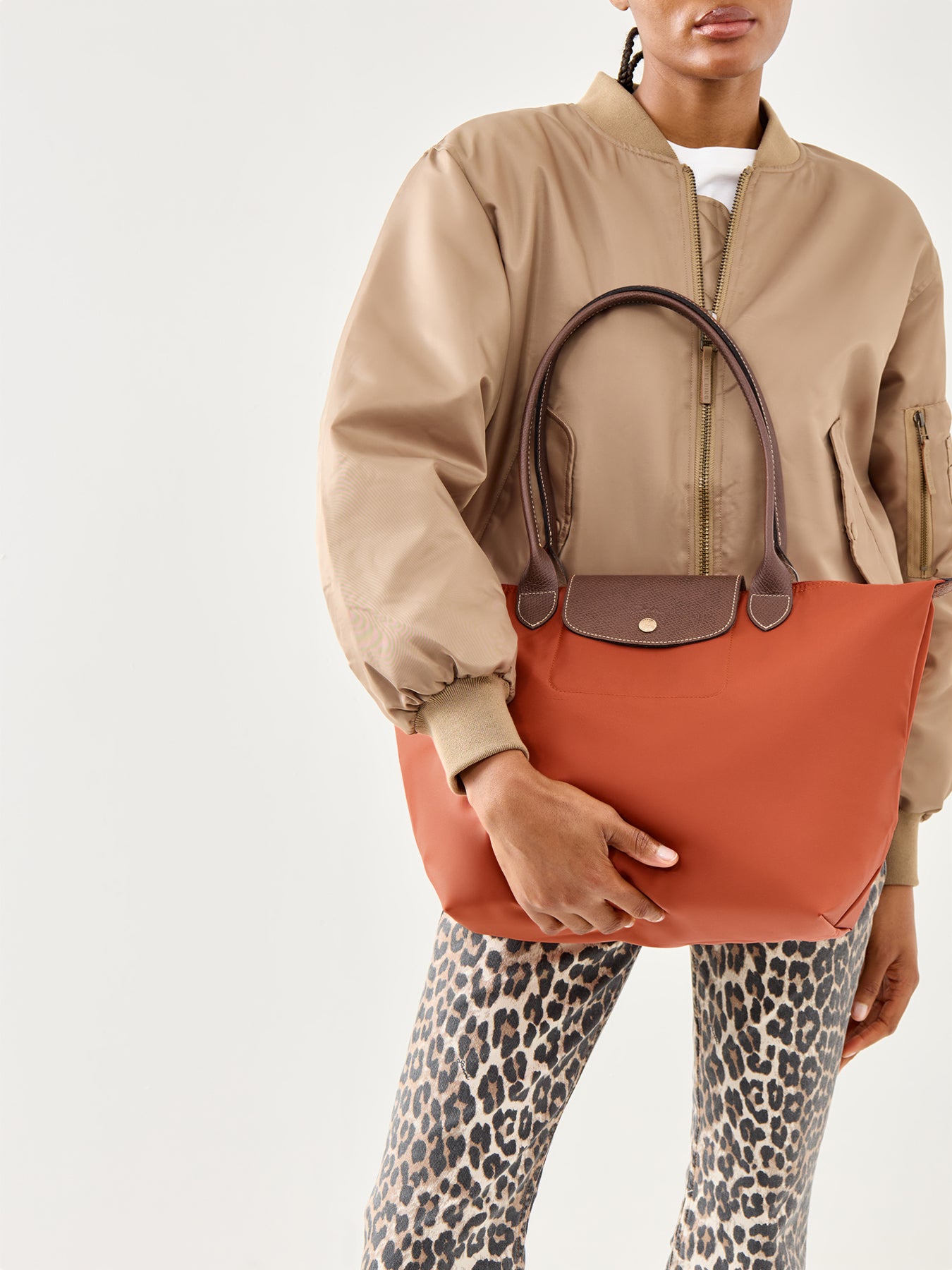 Le Pliage Original Large Tote Bag Brick Recycled Canvas