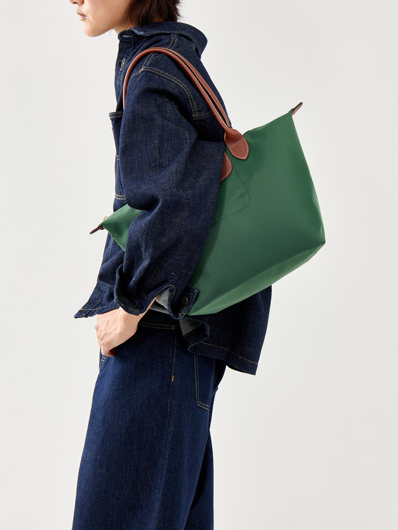 Le Pliage Original Medium Tote Bag British Green
