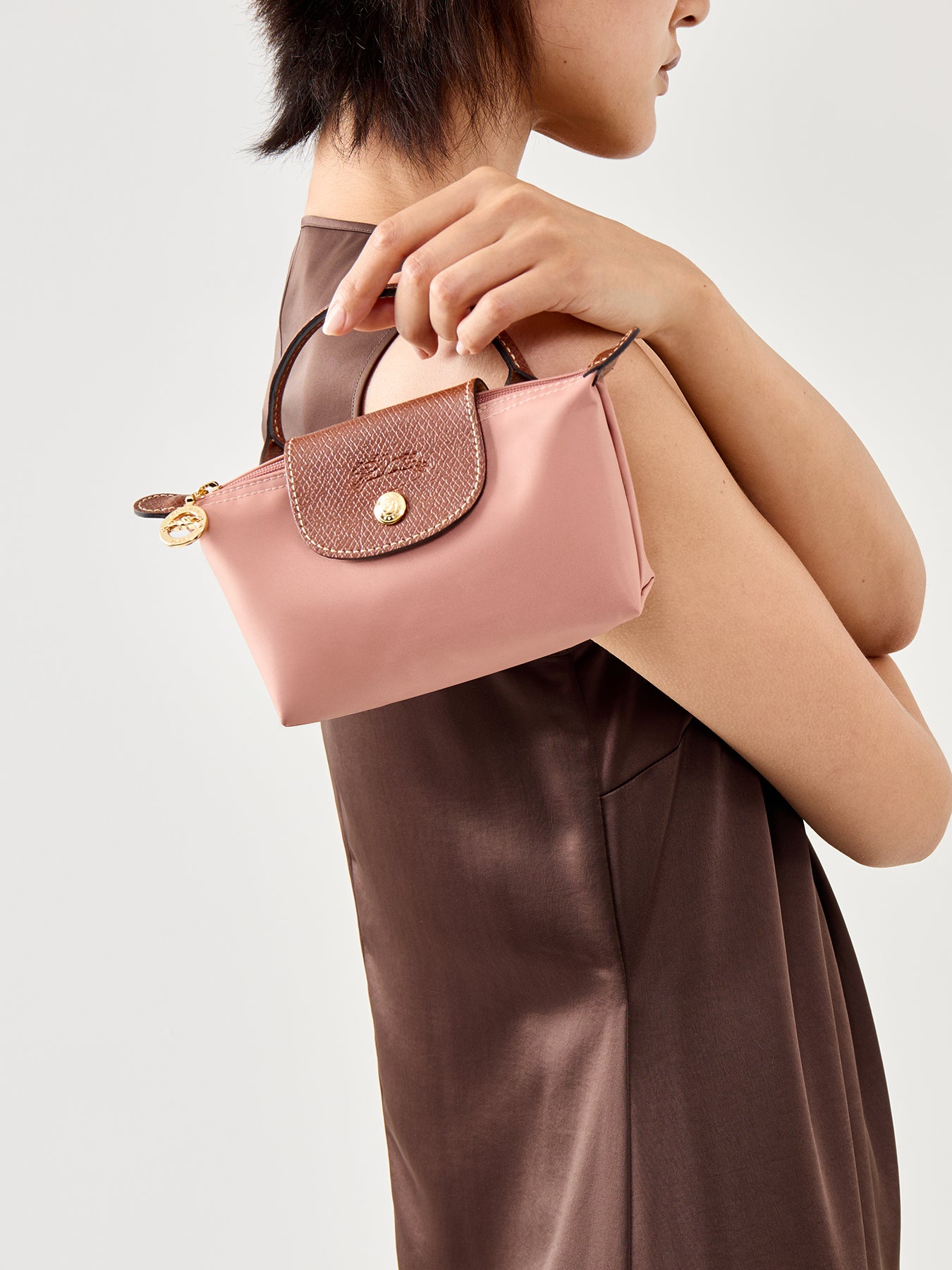 Le Pliage Original Pouch Pink Tea Recycled Canvas