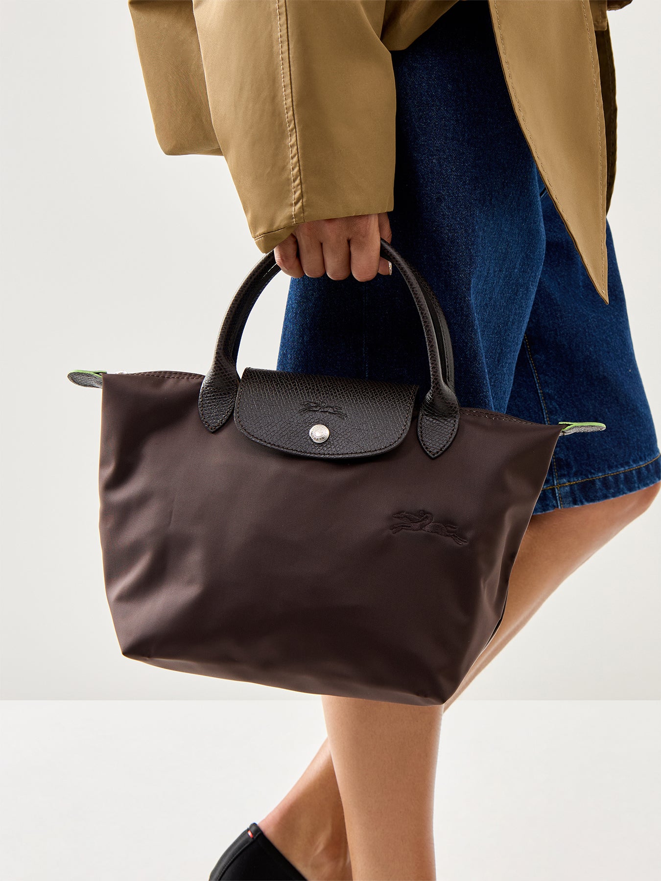 Le Pliage Green Small Handbag Fir Leather