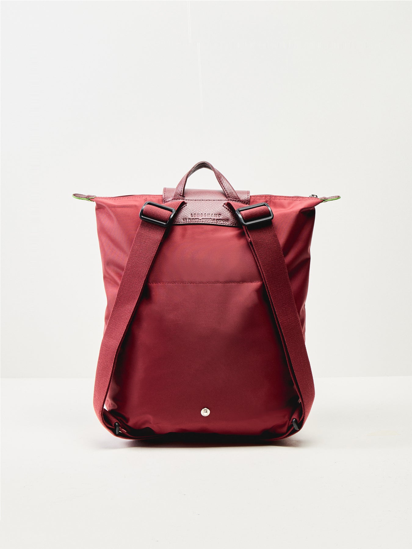 Le Pliage Green Medium Backpack Pomegranate Canvas