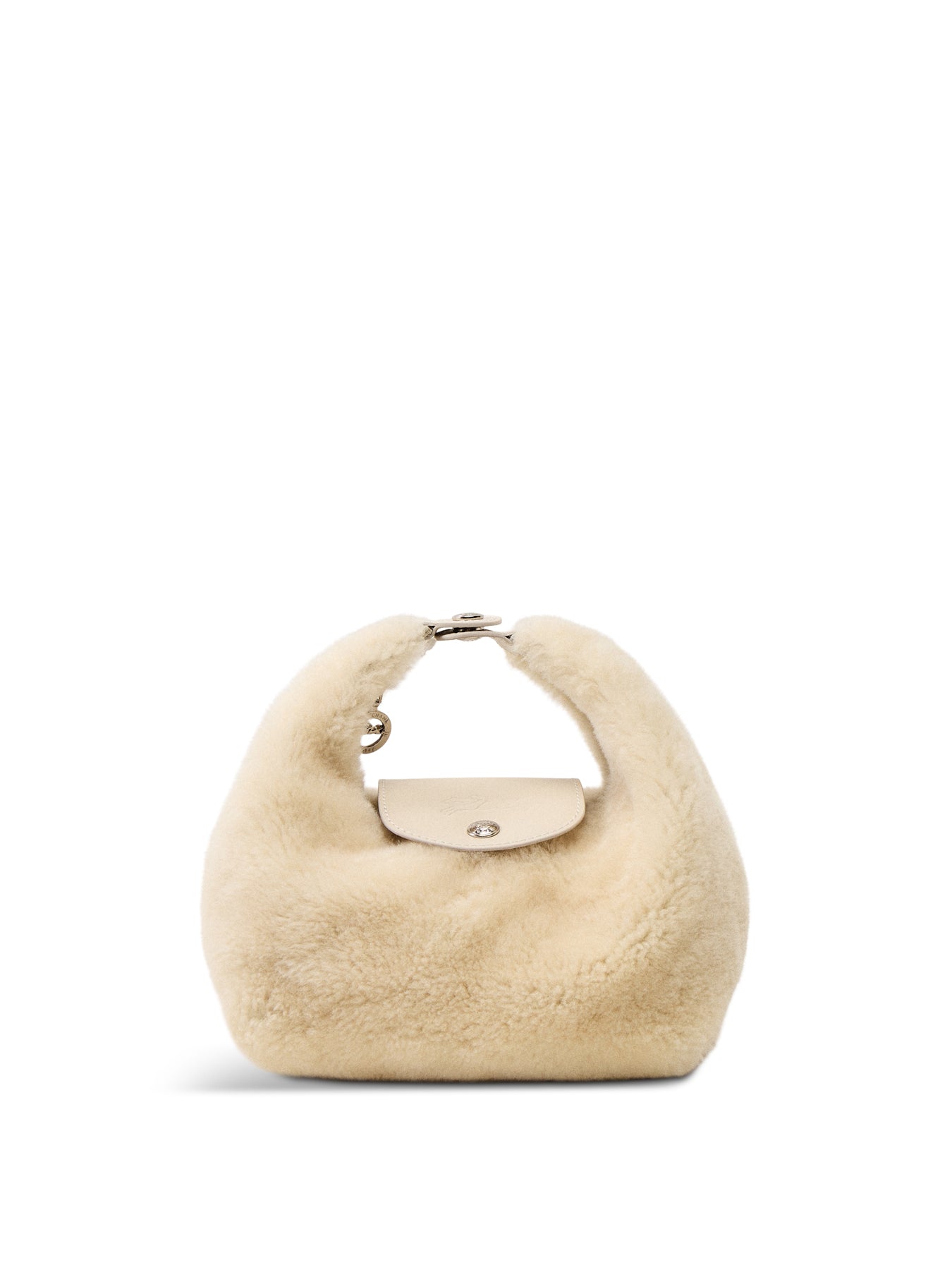 Le Pliage Xtra Shearling Handbag Extra Small Ecru