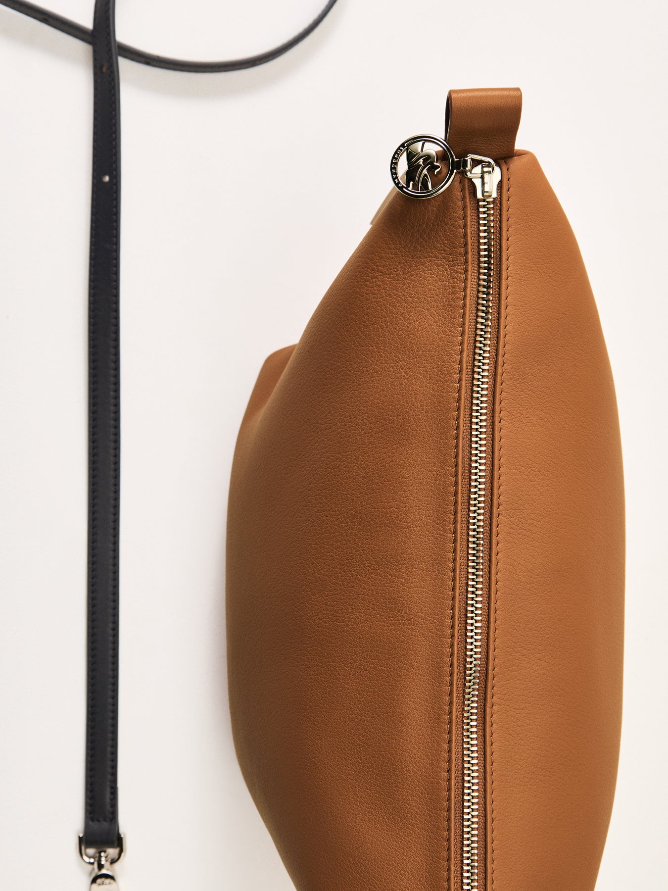 Le Slouchy Small Leather Crossbody Bag Cashew