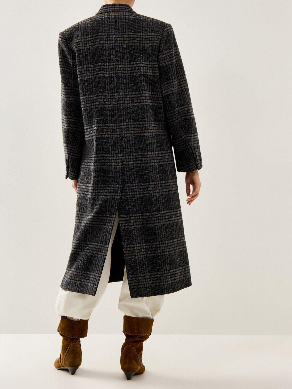 Lexana Checked Coat Grey