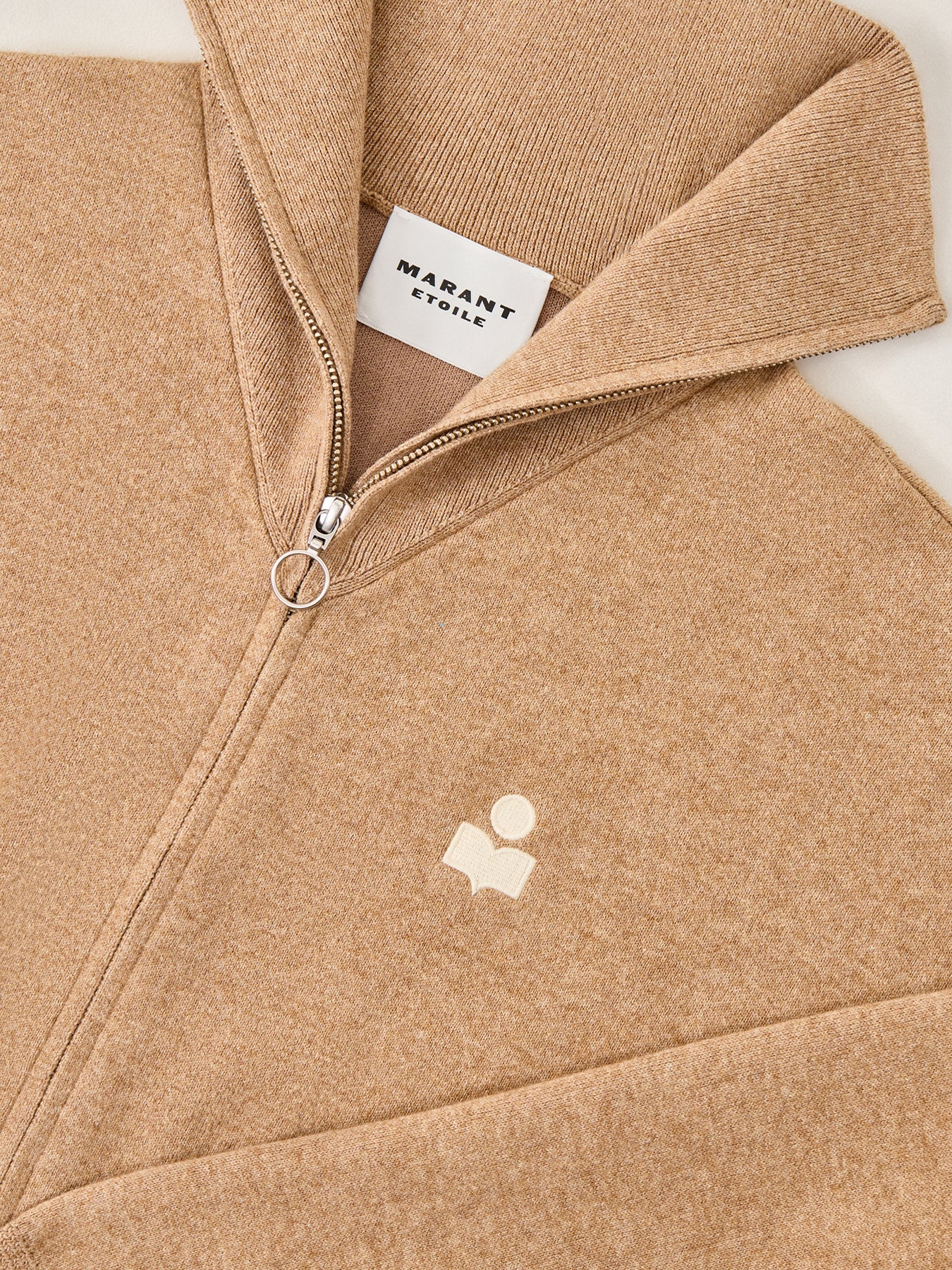 Axelle High Neck Zip Knit Camel