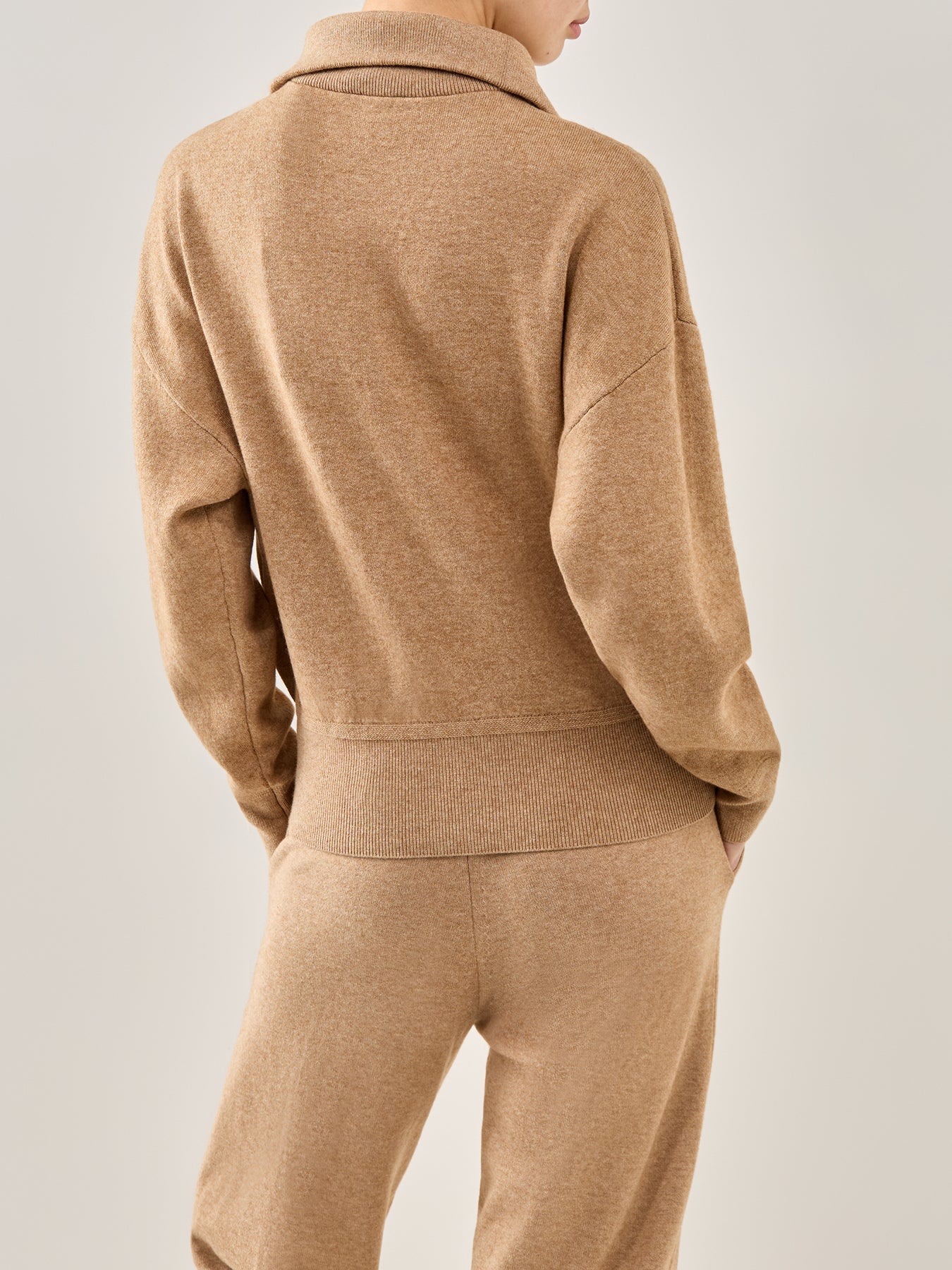 Axelle High Neck Zip Knit Camel