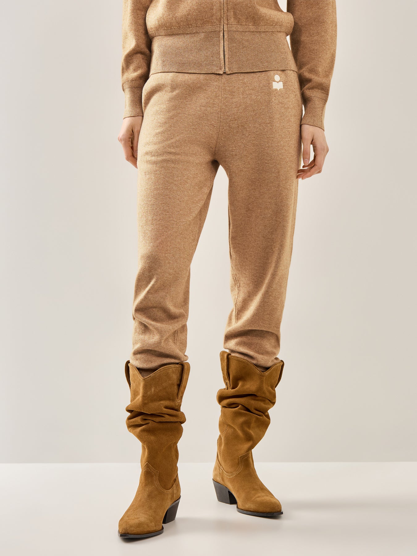 Kira Logo Knitted Sweatpants Grey Marl