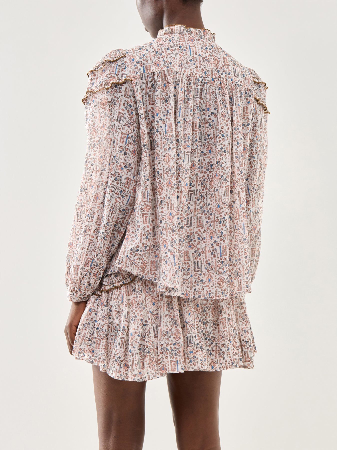 Crysta-Ga Printed Peasent Blouse