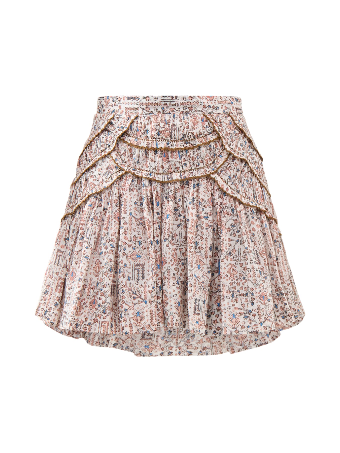 Ceole-Ga Printed Frilly Mini Skirt