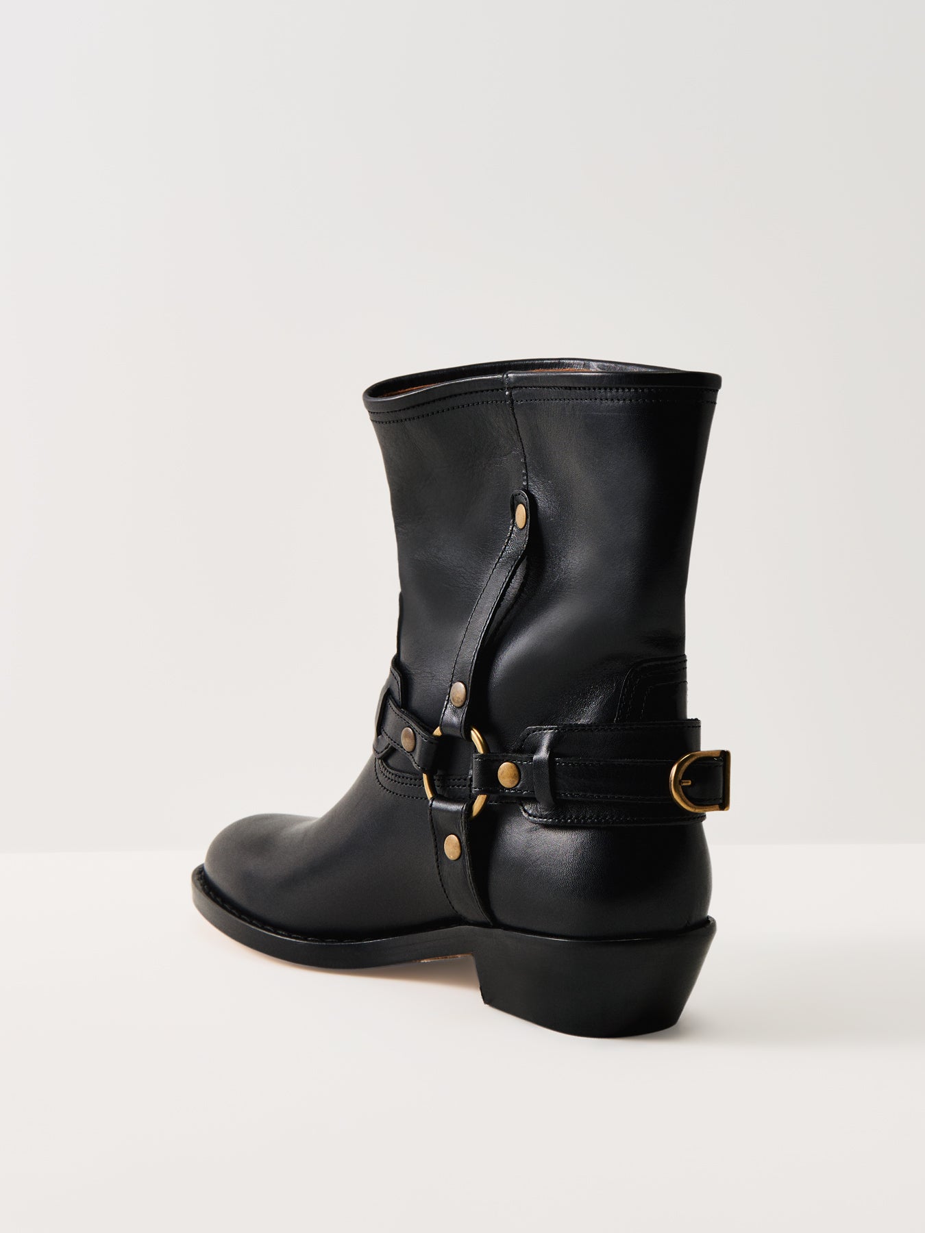 Ildred Leather Biker Boots Black