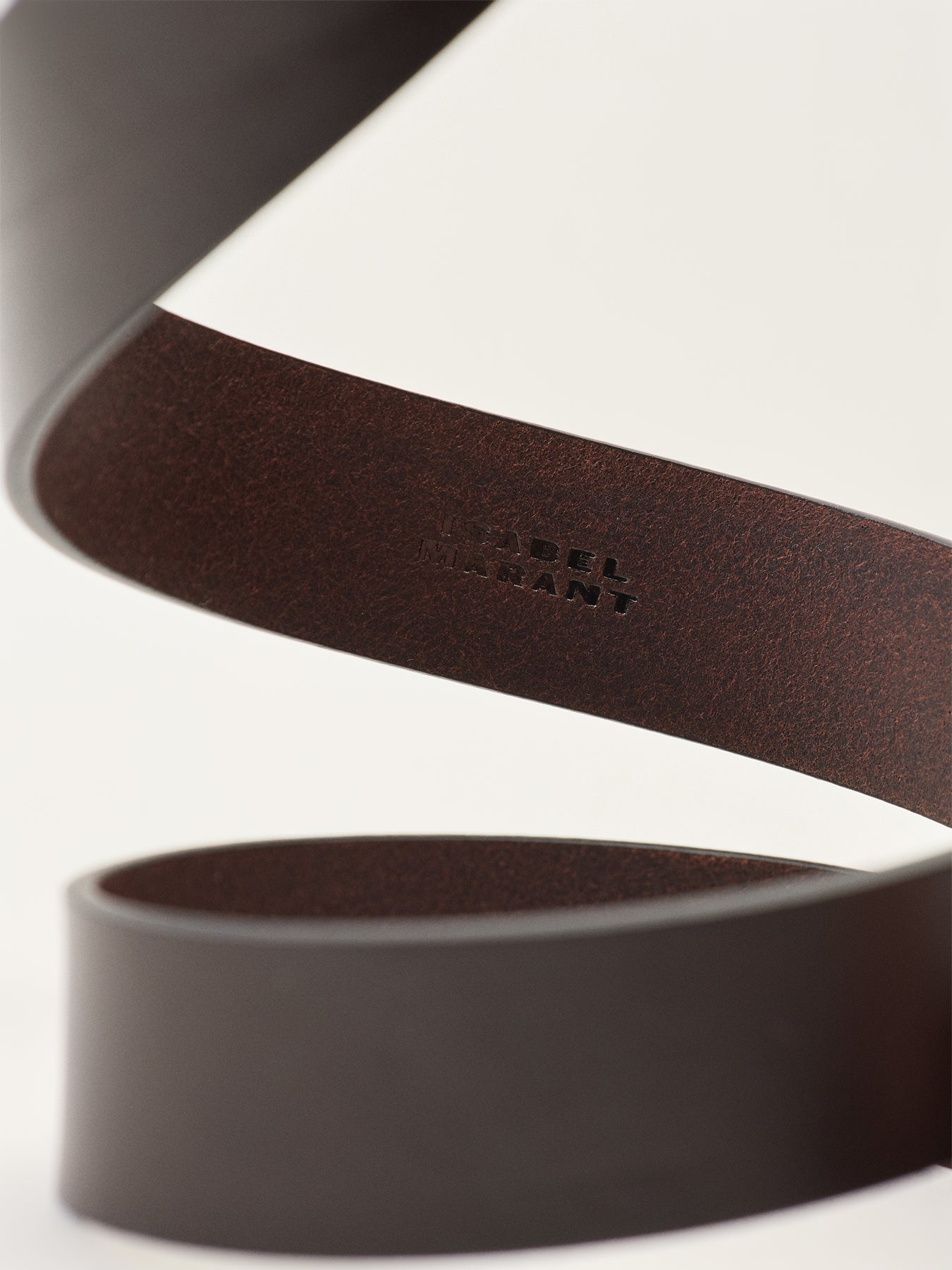 Lecce Leather Flat Belt Brown