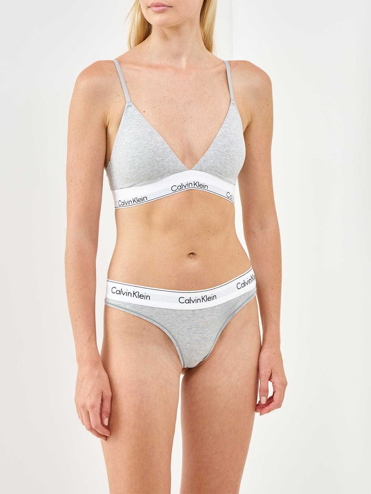 Icon Cotton Lightly Lined Triangle Bra Grey Heather