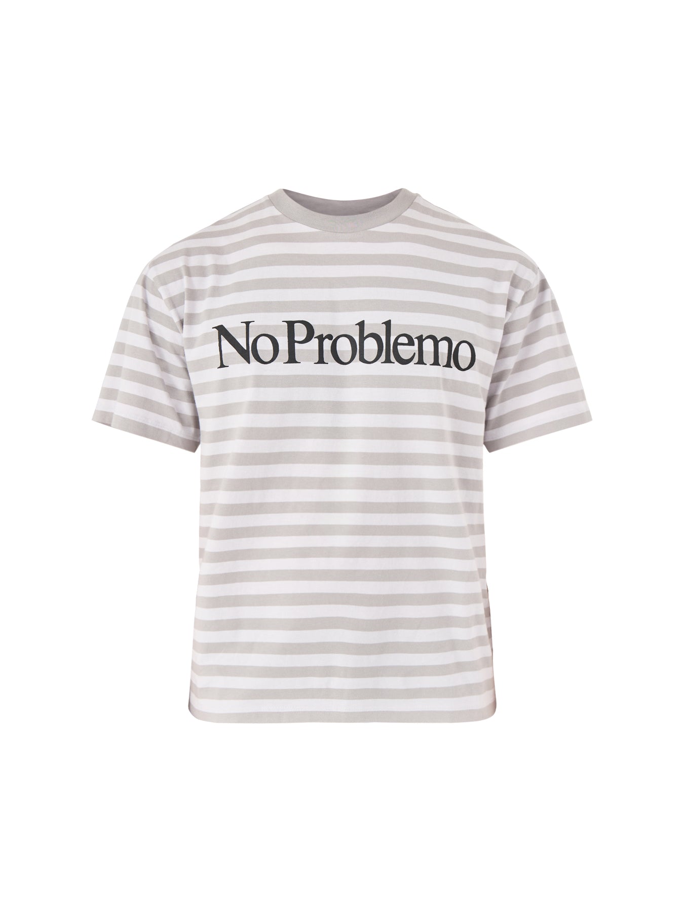 Striped Short Sleeves Tee Grey