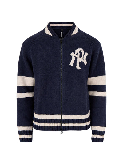 NYP Varsity Zip Thru Knitwear Navy