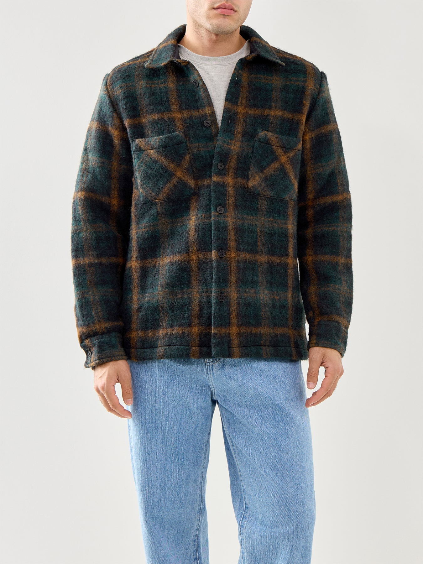 Whiting Overshirt Teal / Orange