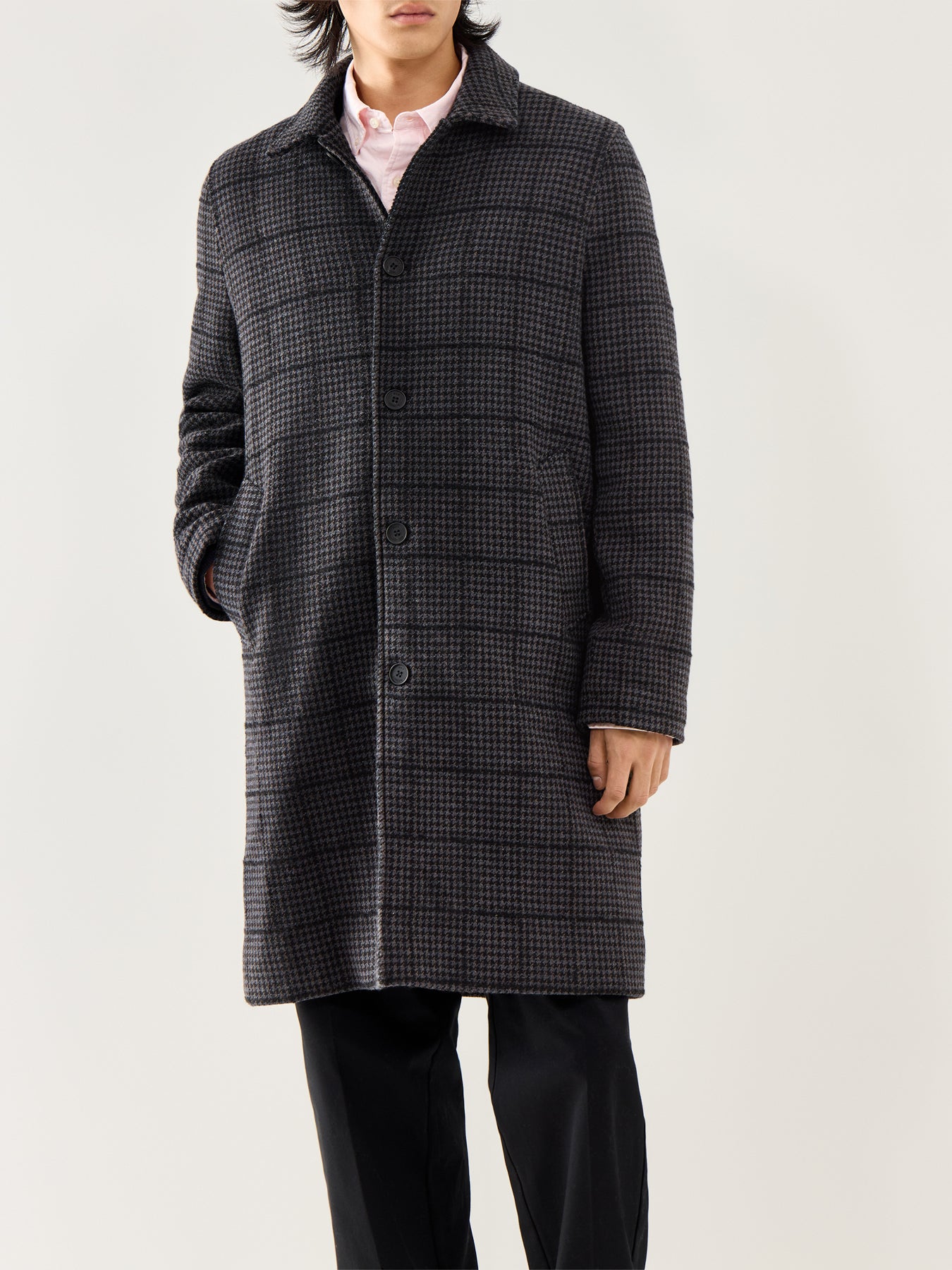Stan Coat Navy Grey