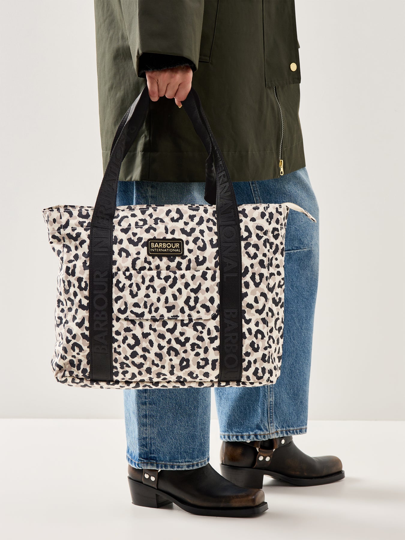 Boulevard Leopard Print Canvas Tote Bag Multi
