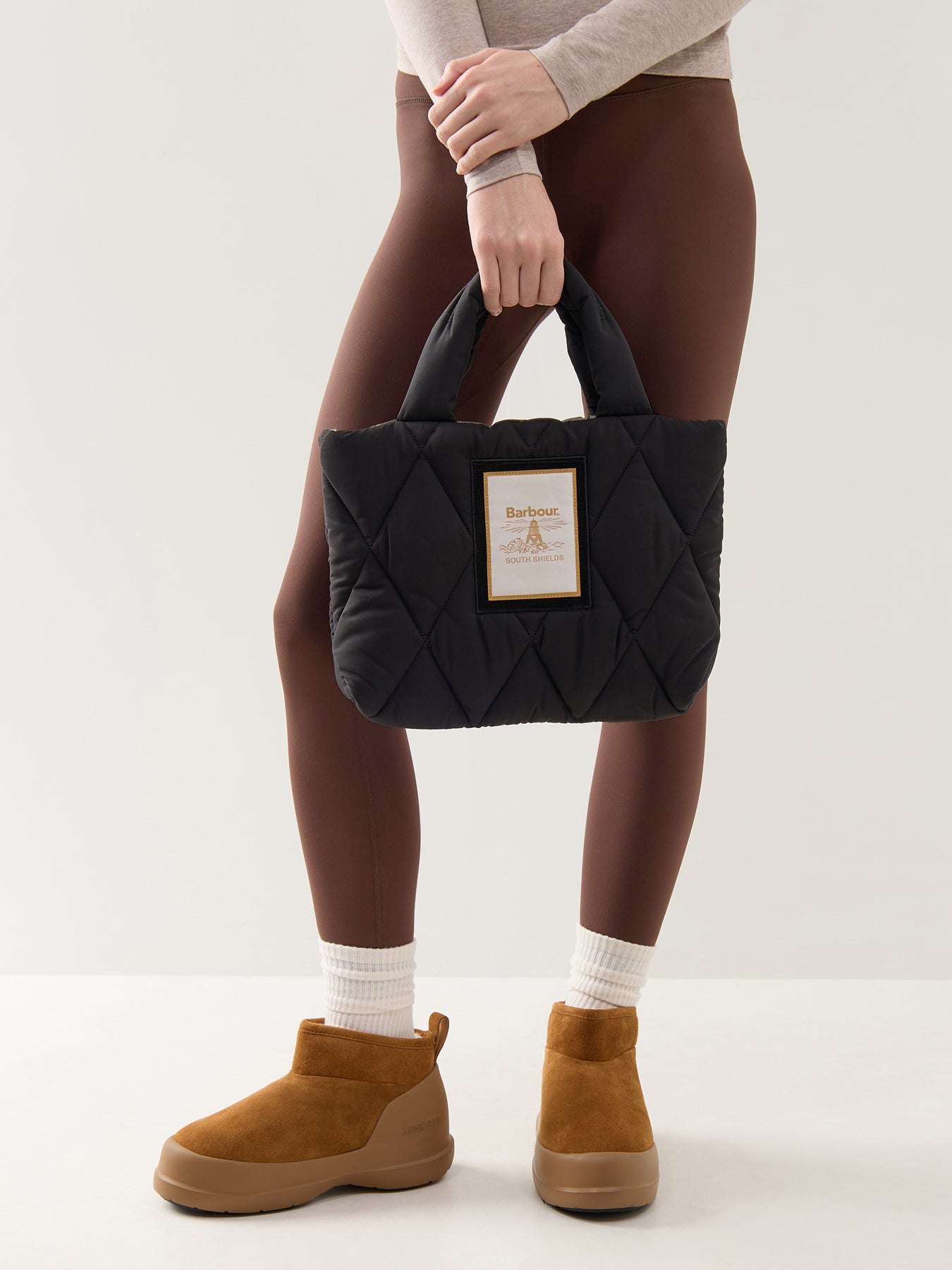 Barbour Mariah Mini Quilted Tote Bag Black