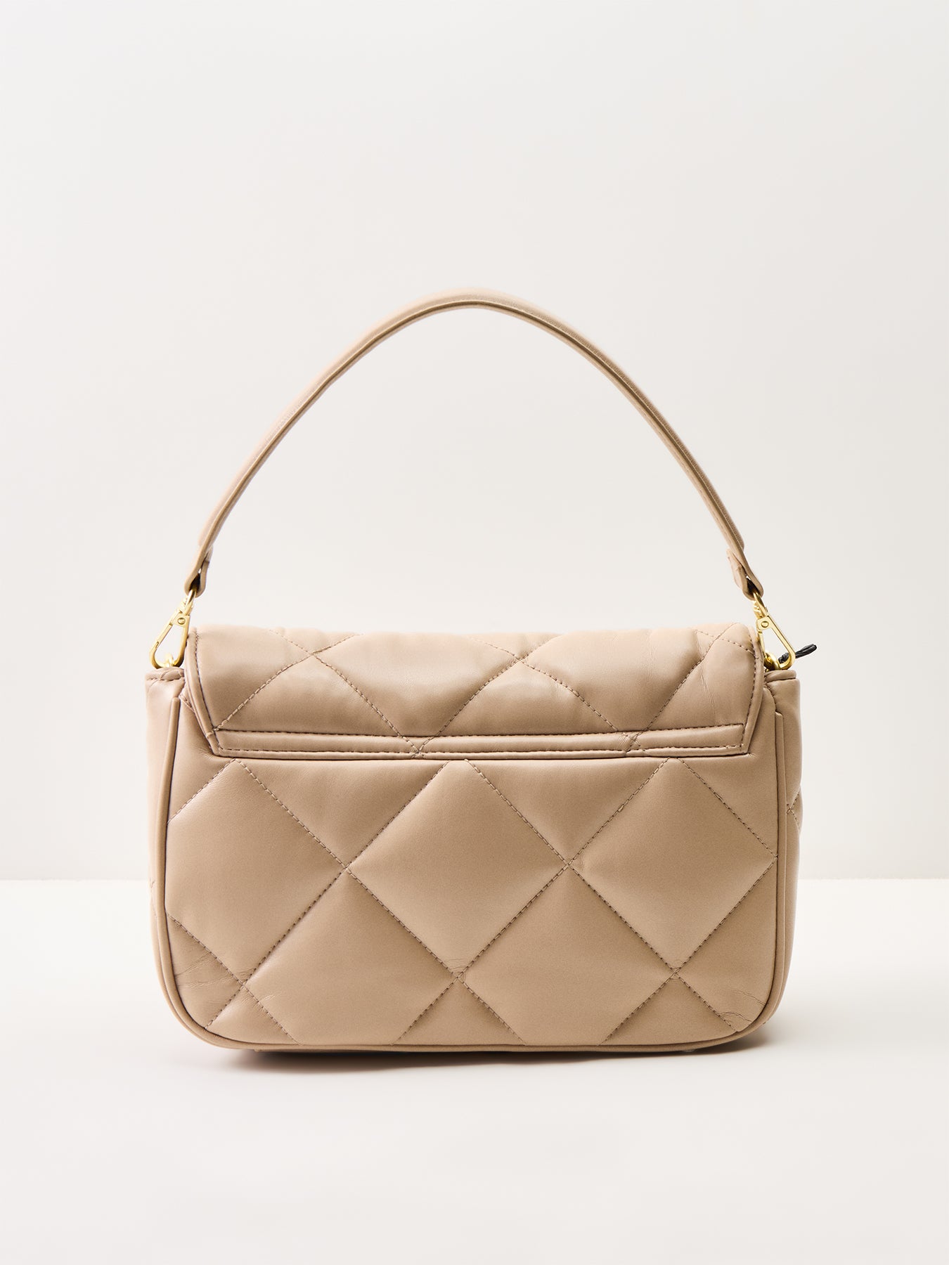 B.Intl Soft Quilt Shoulder Bag Beige