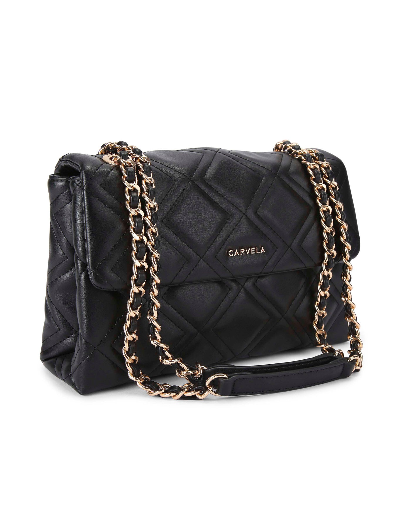 Rosa Large Chain Shoulder Bag Black