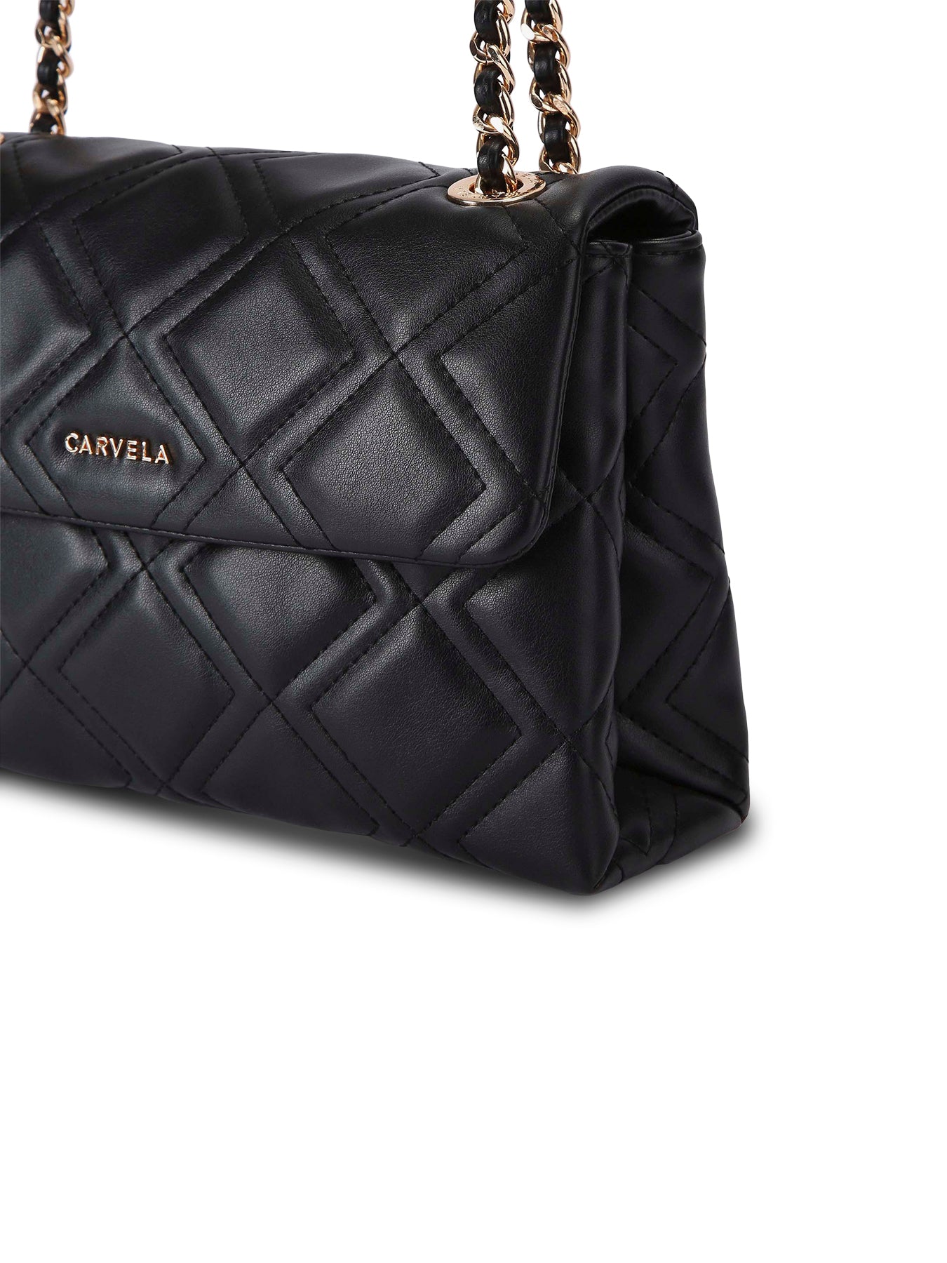 Rosa Large Chain Shoulder Bag Black