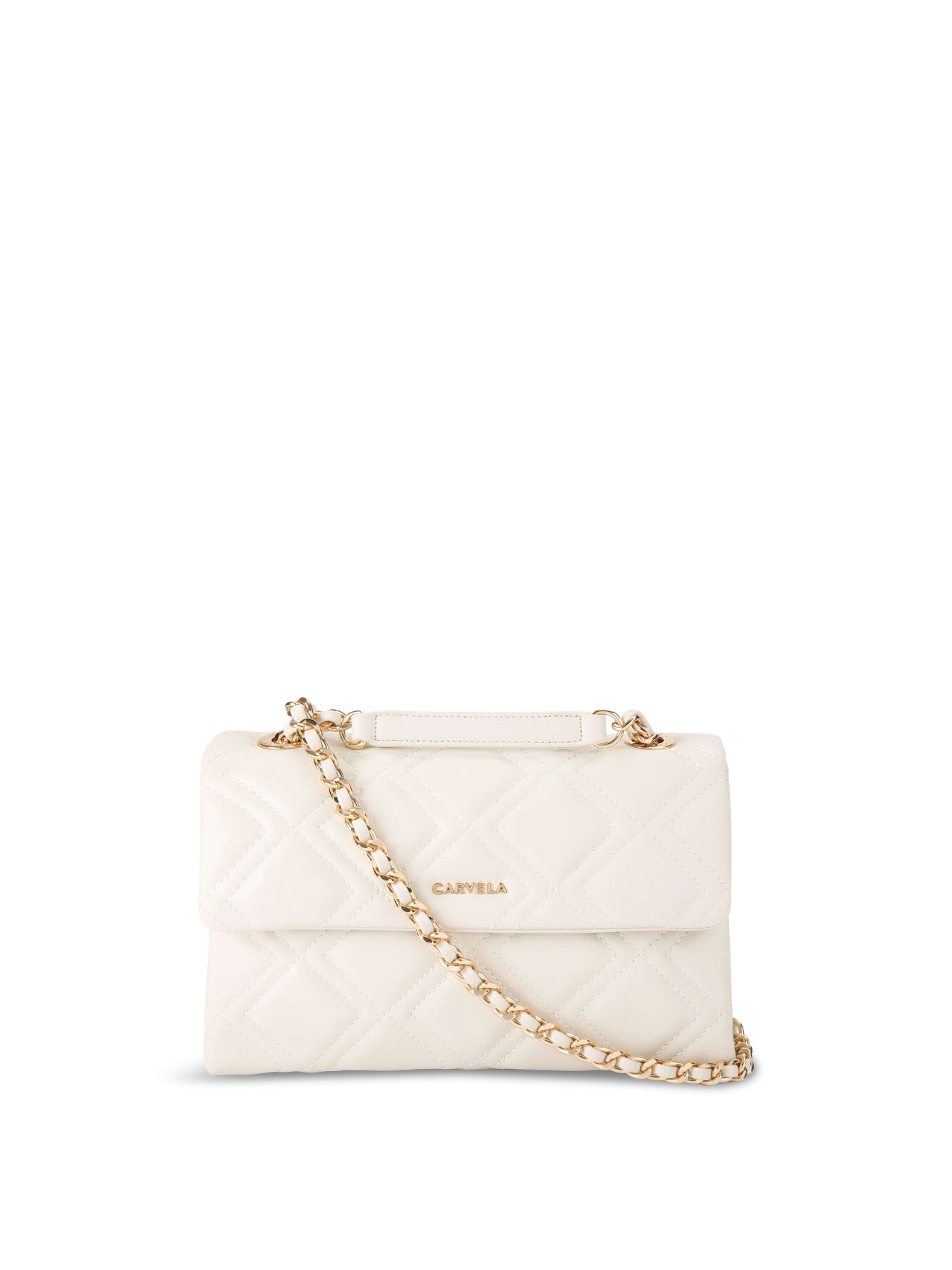 Rosa Large Chain Shoulder Bag White