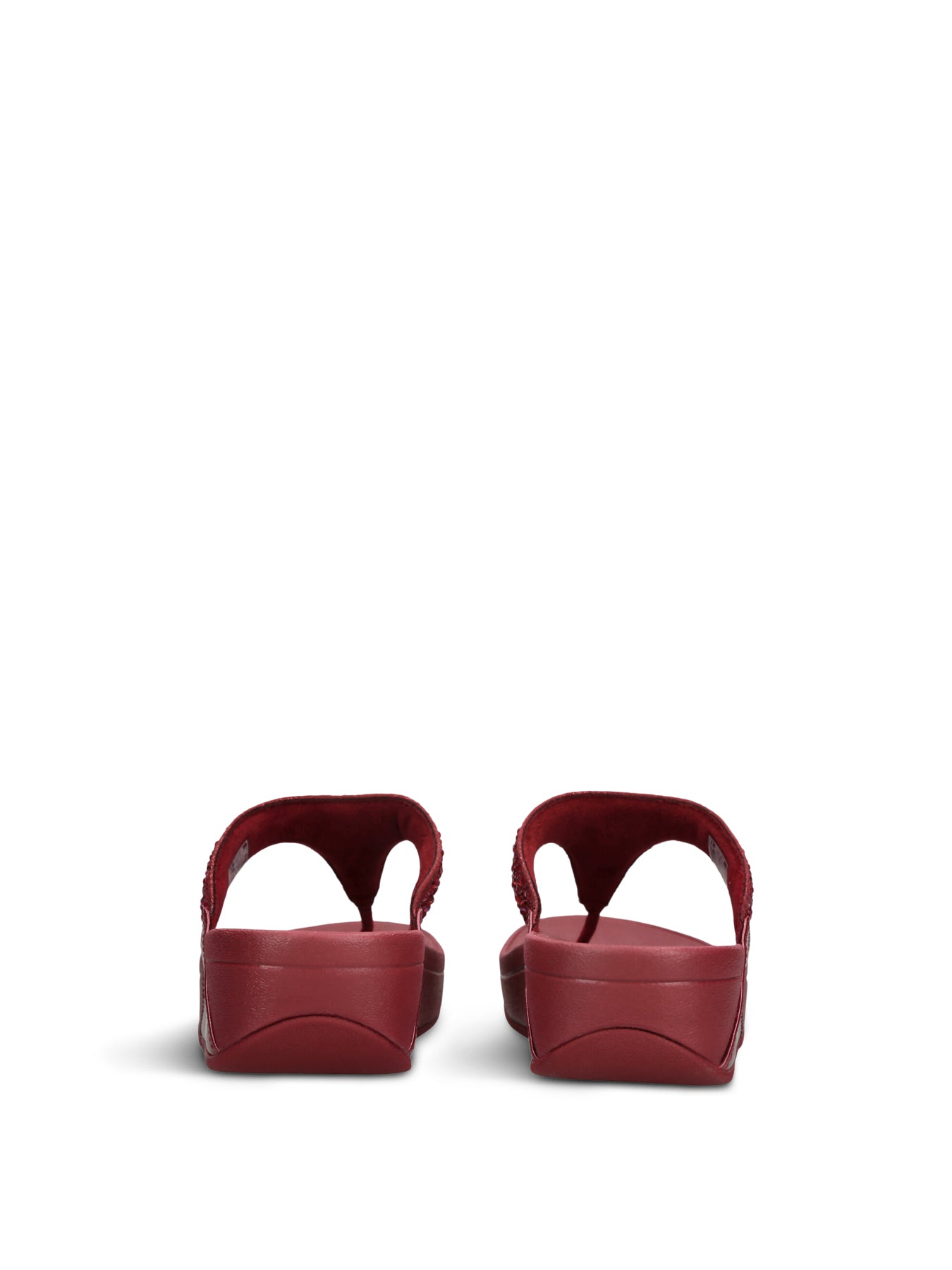 Lulu Crystal-Mix Toe-Post Sandals Wine