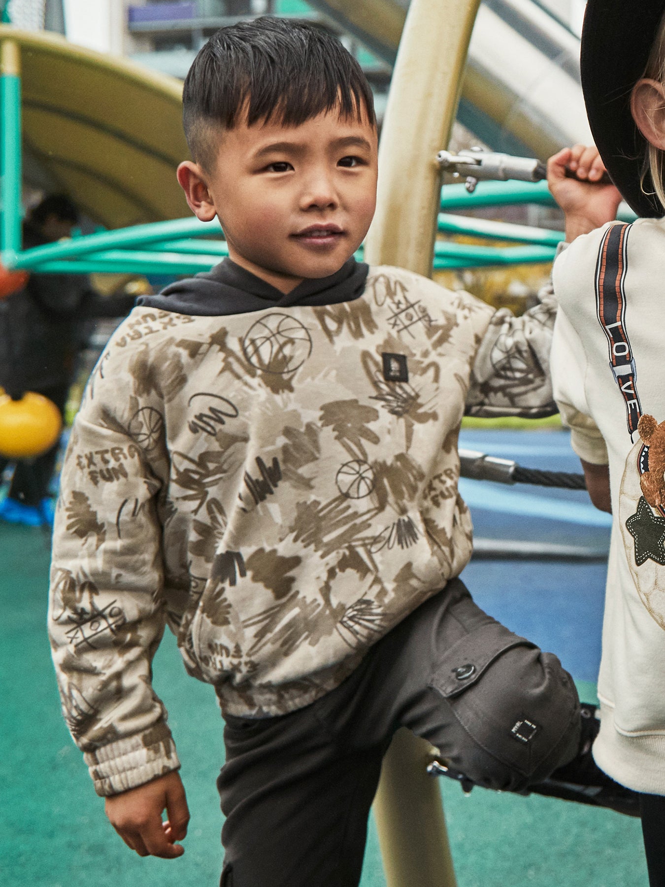 Printed Camo Pullover Cereal