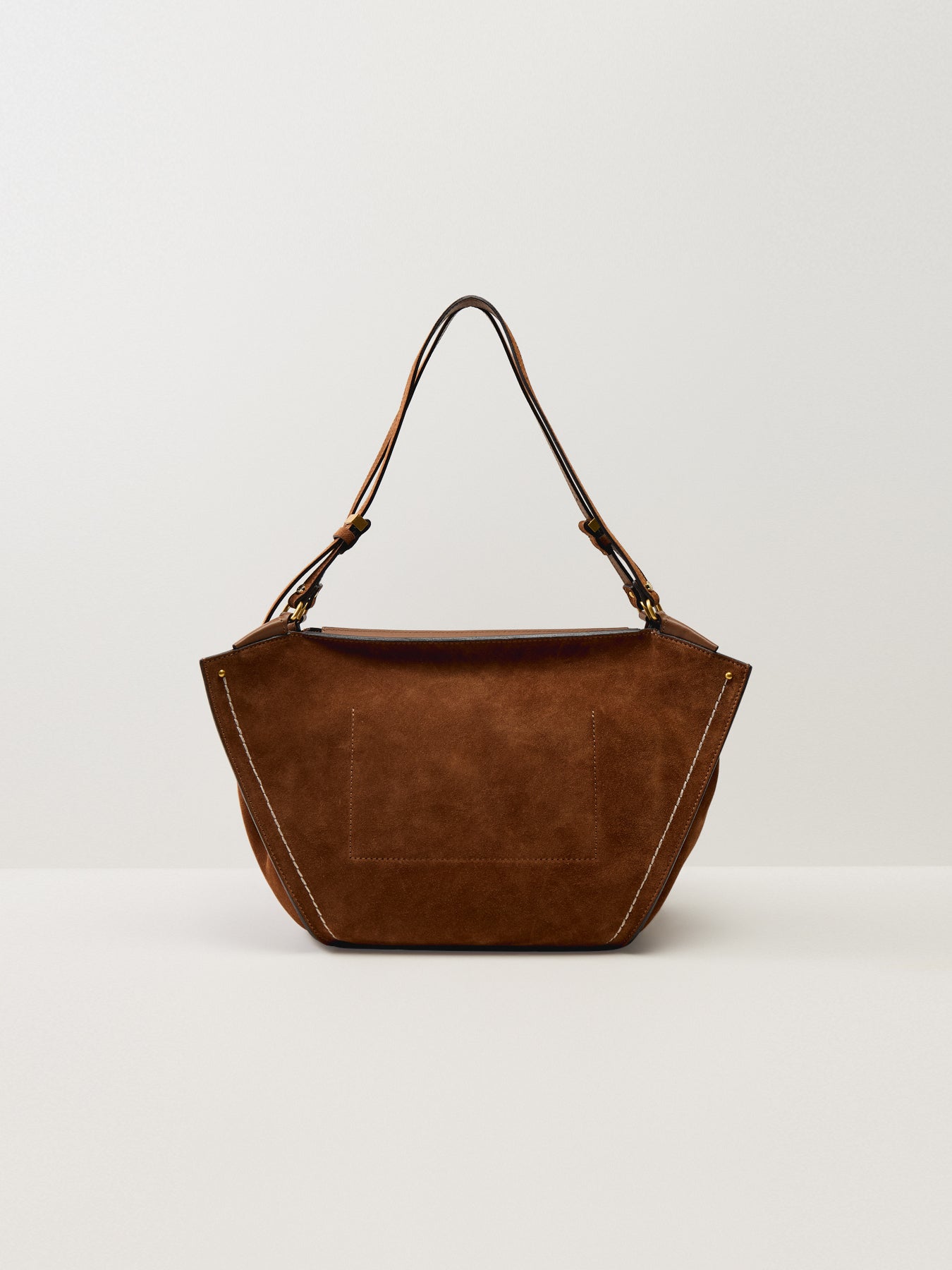 Bloom Suede Shoulder Tote Cognac
