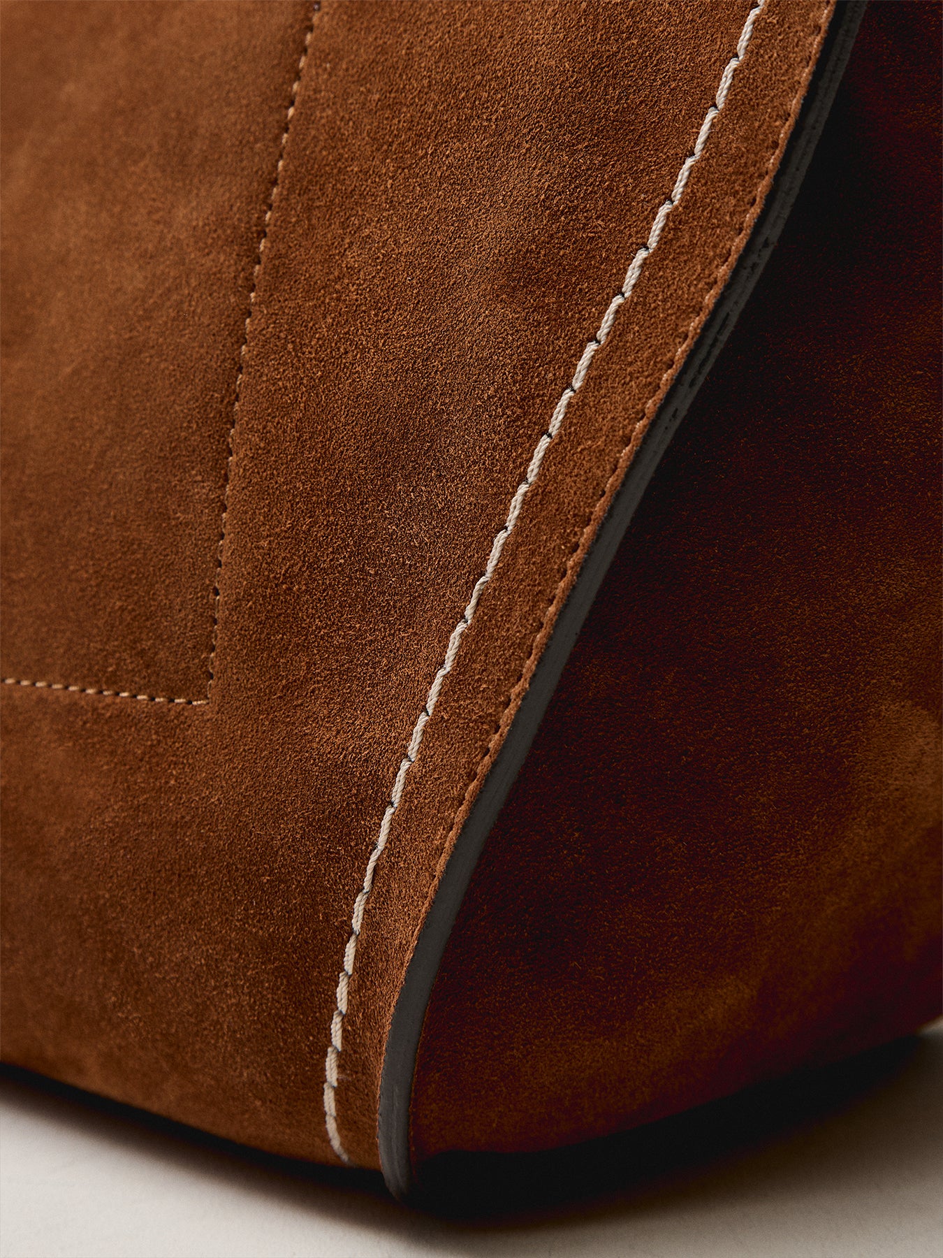 Bloom Suede Shoulder Tote Cognac