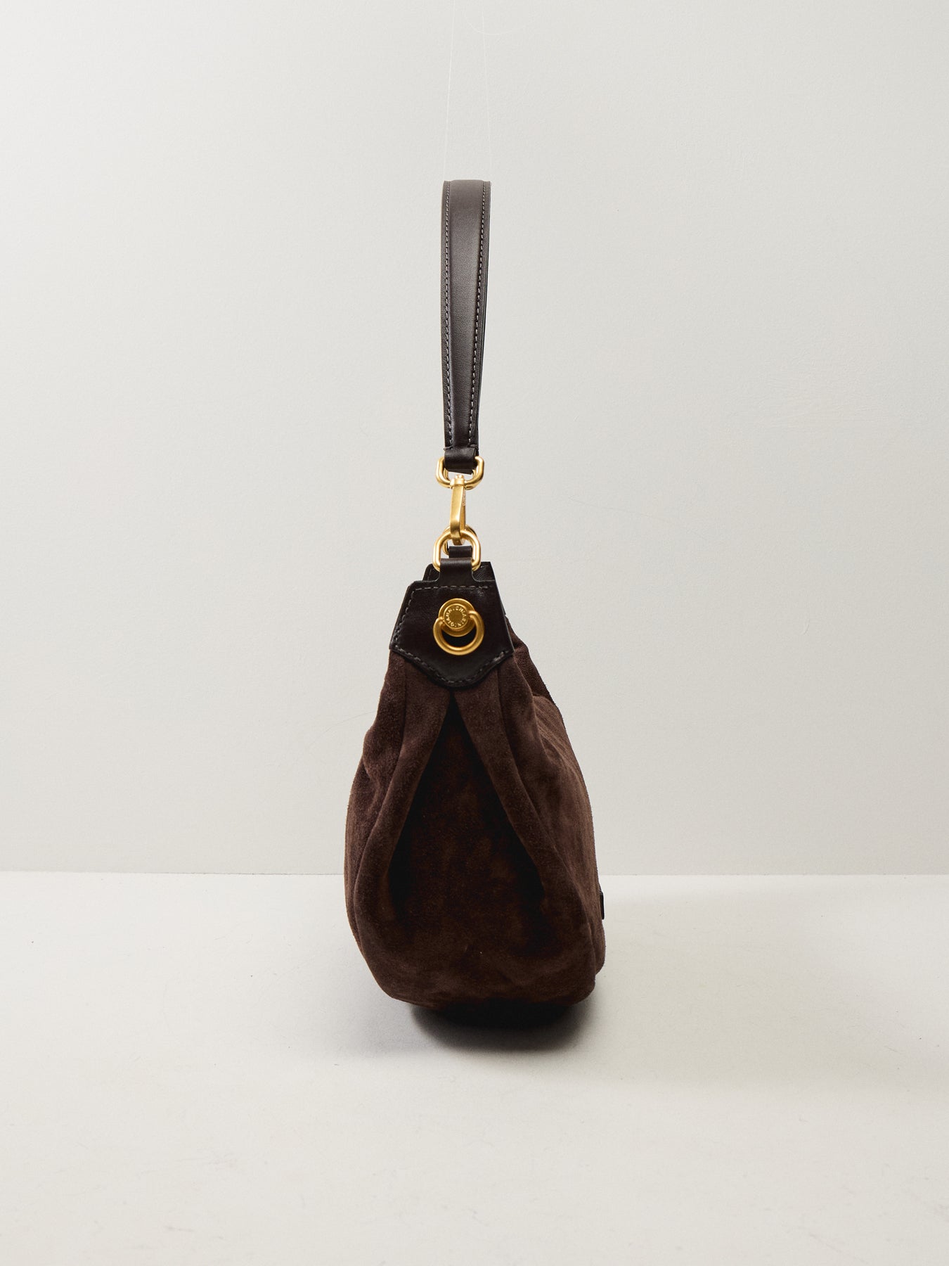 Aisha Suede Crescent Crossbody Moka