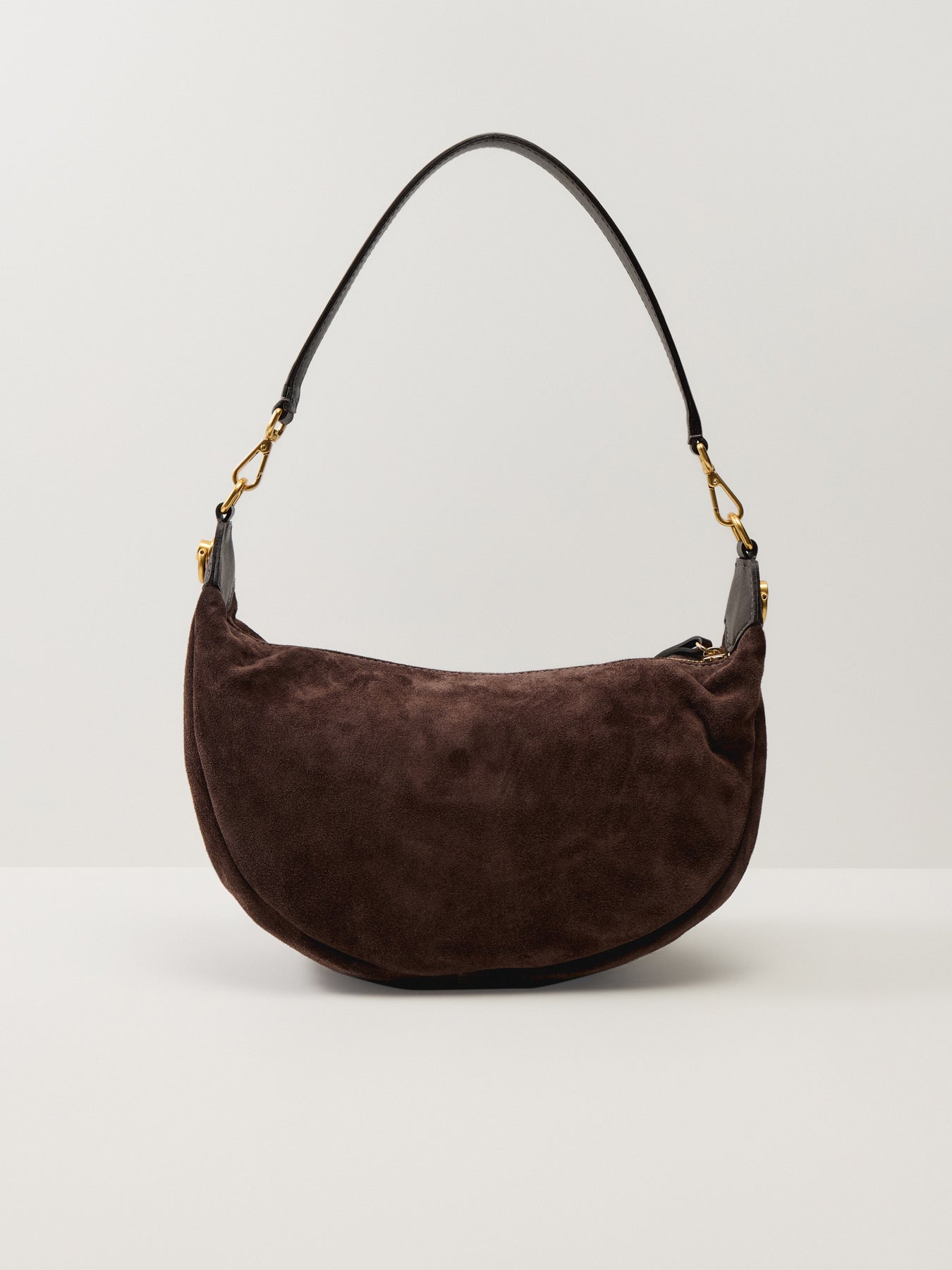 Aisha Suede Crescent Crossbody Moka