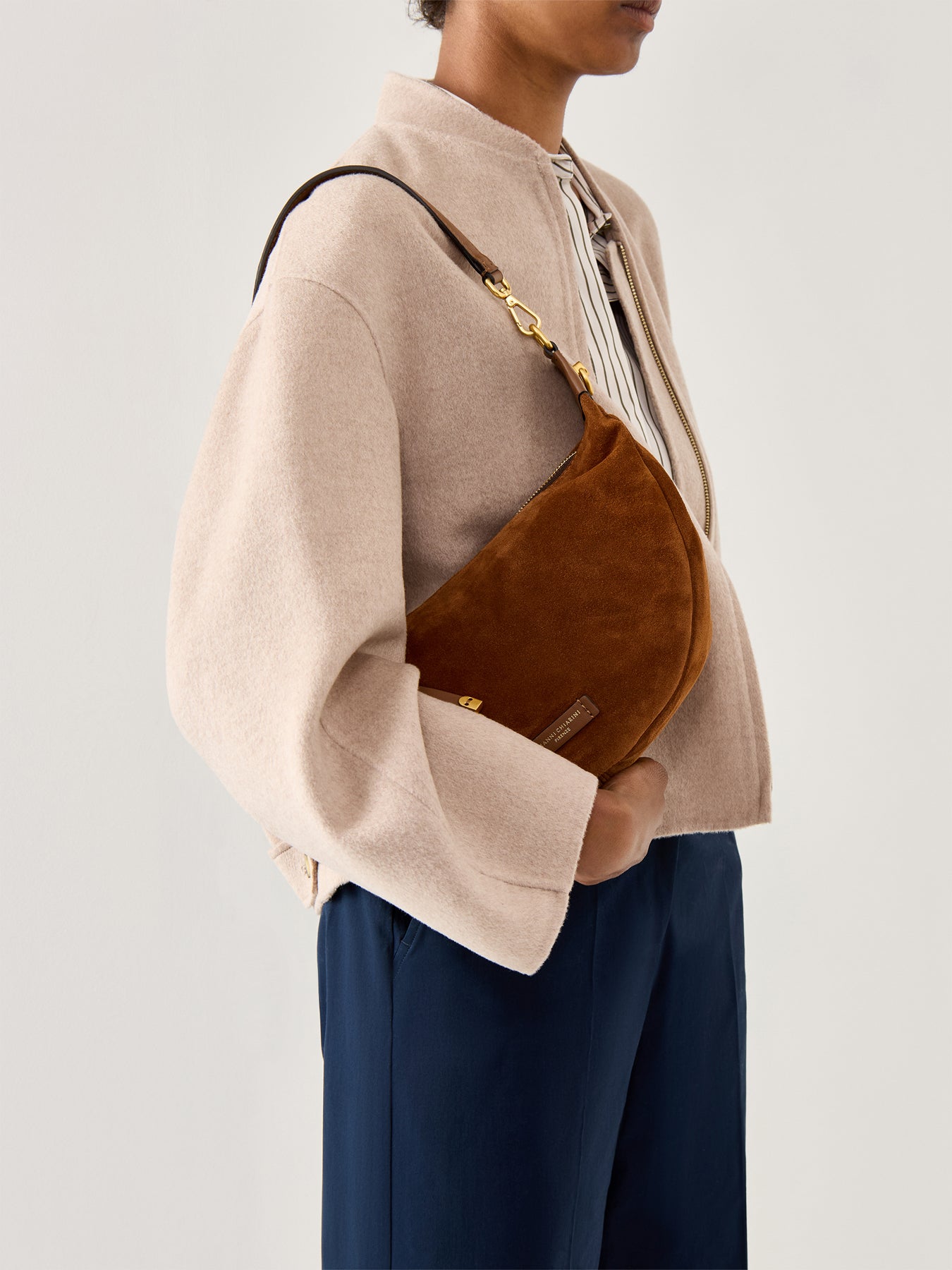 Aisha Suede Crescent Crossbody