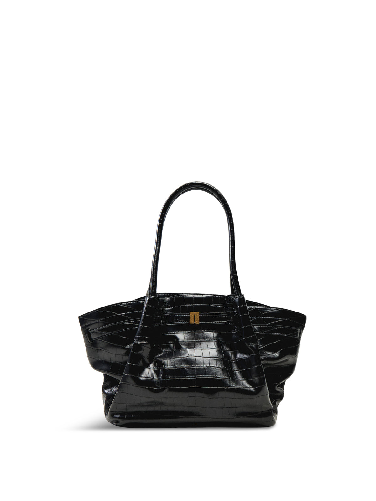 Hana Medium Tote Bag Black Croc