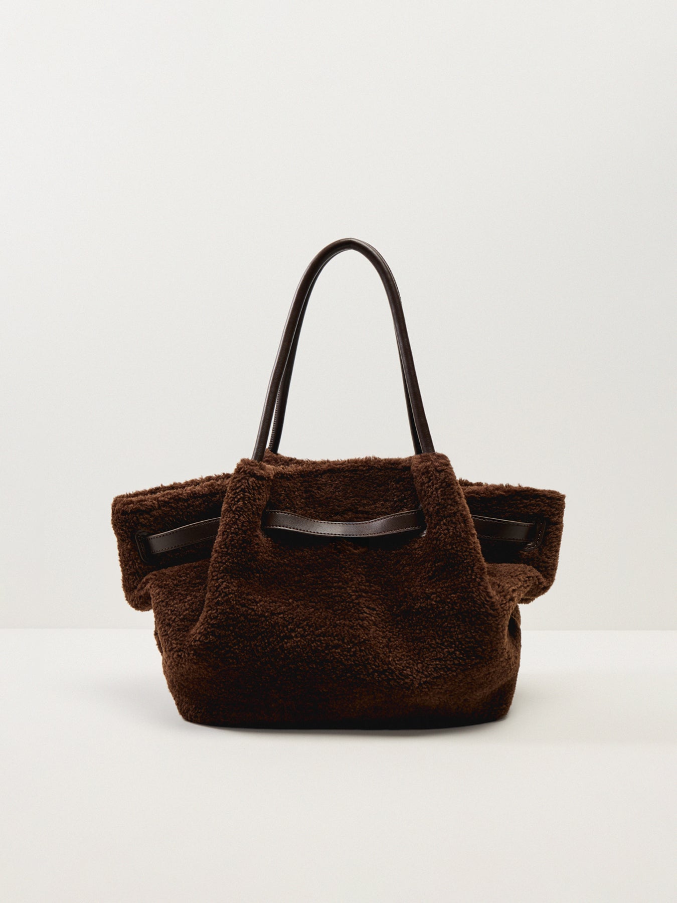 Hana Medium Faux Fur Tote Bag Brown