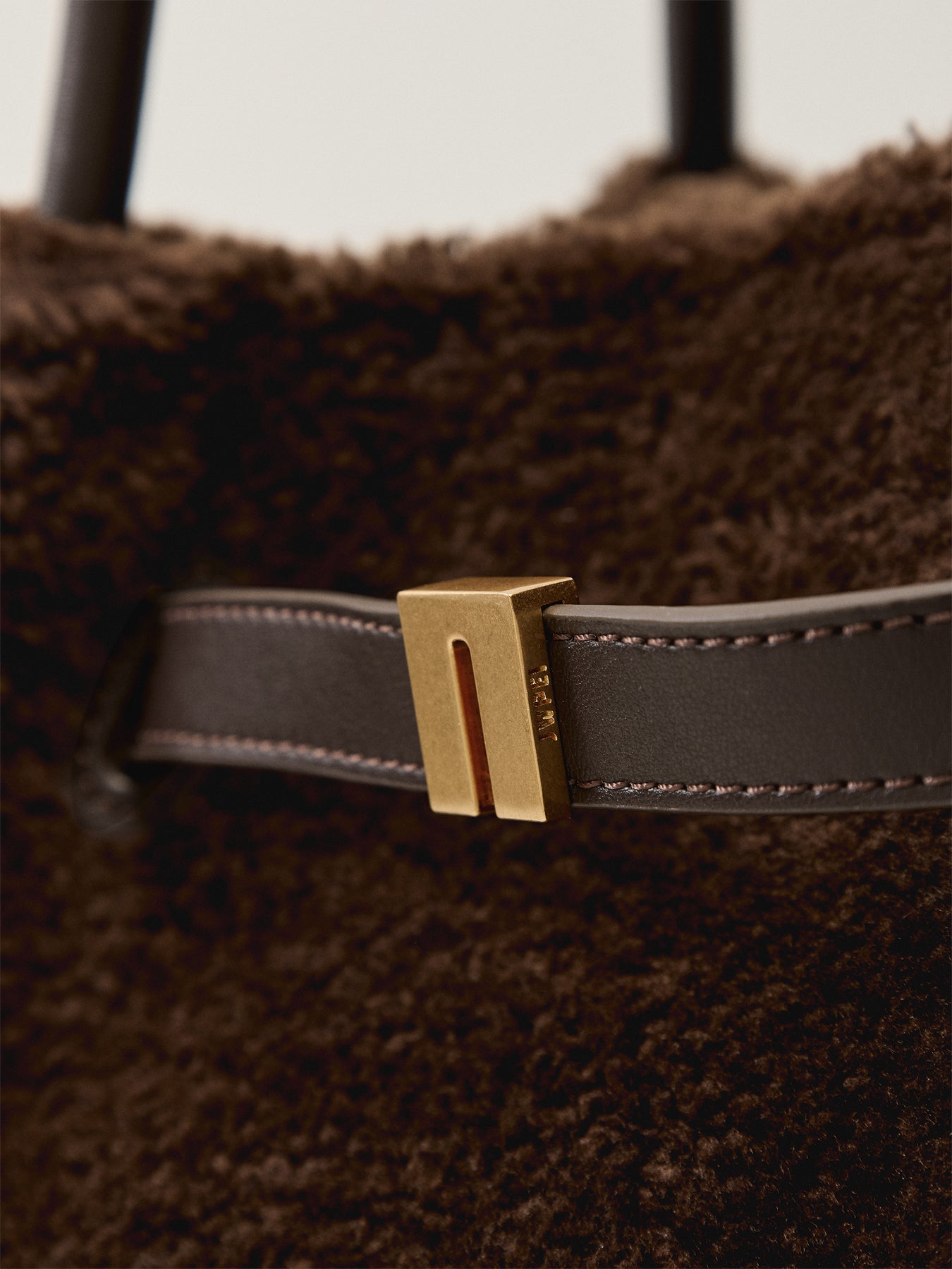 Hana Medium Faux Fur Tote Bag Brown