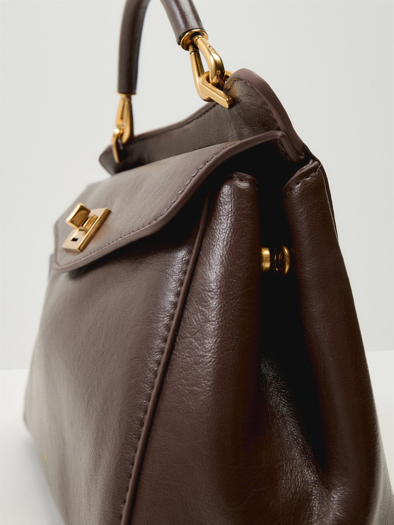 Lucia Classic Top Handbag Dark Brown Dark Brown