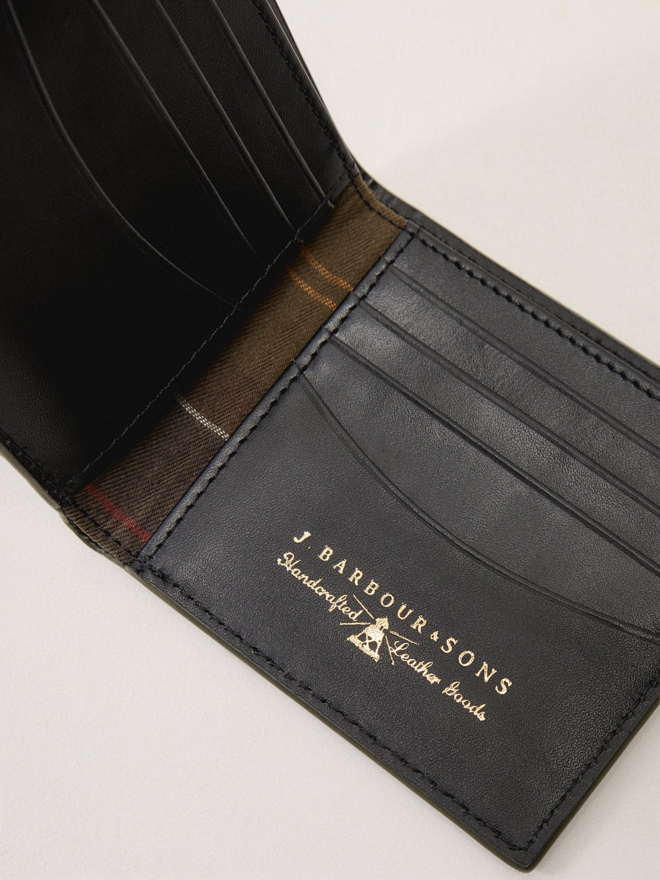 Barbour Grain Leather Billfold Wallet Black