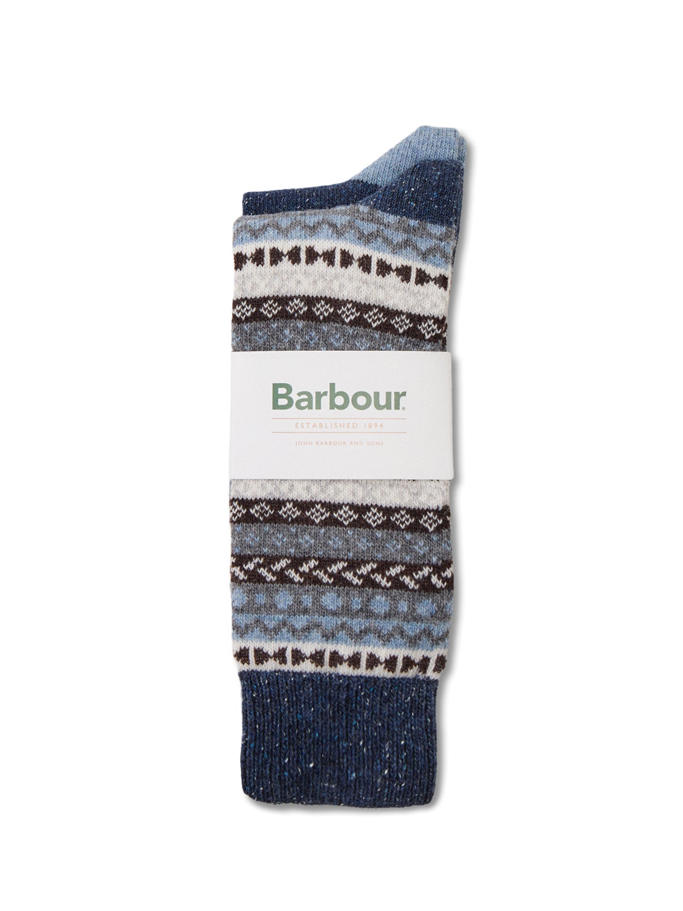 Barbour Fair Isle Sock 2 Pack Midnight Oak Mix